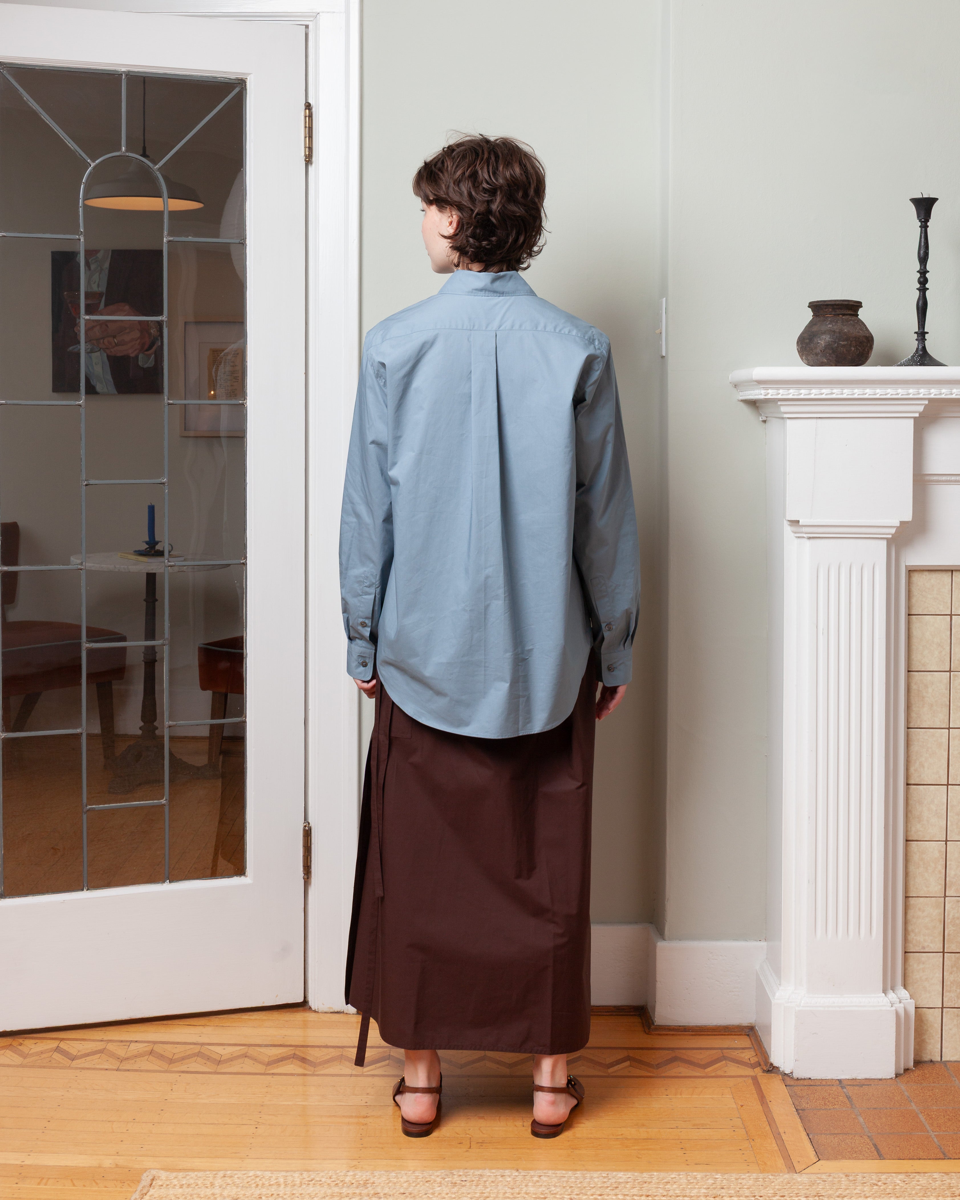 Long Sleeve Shirt With Button Down Closure - Mercury