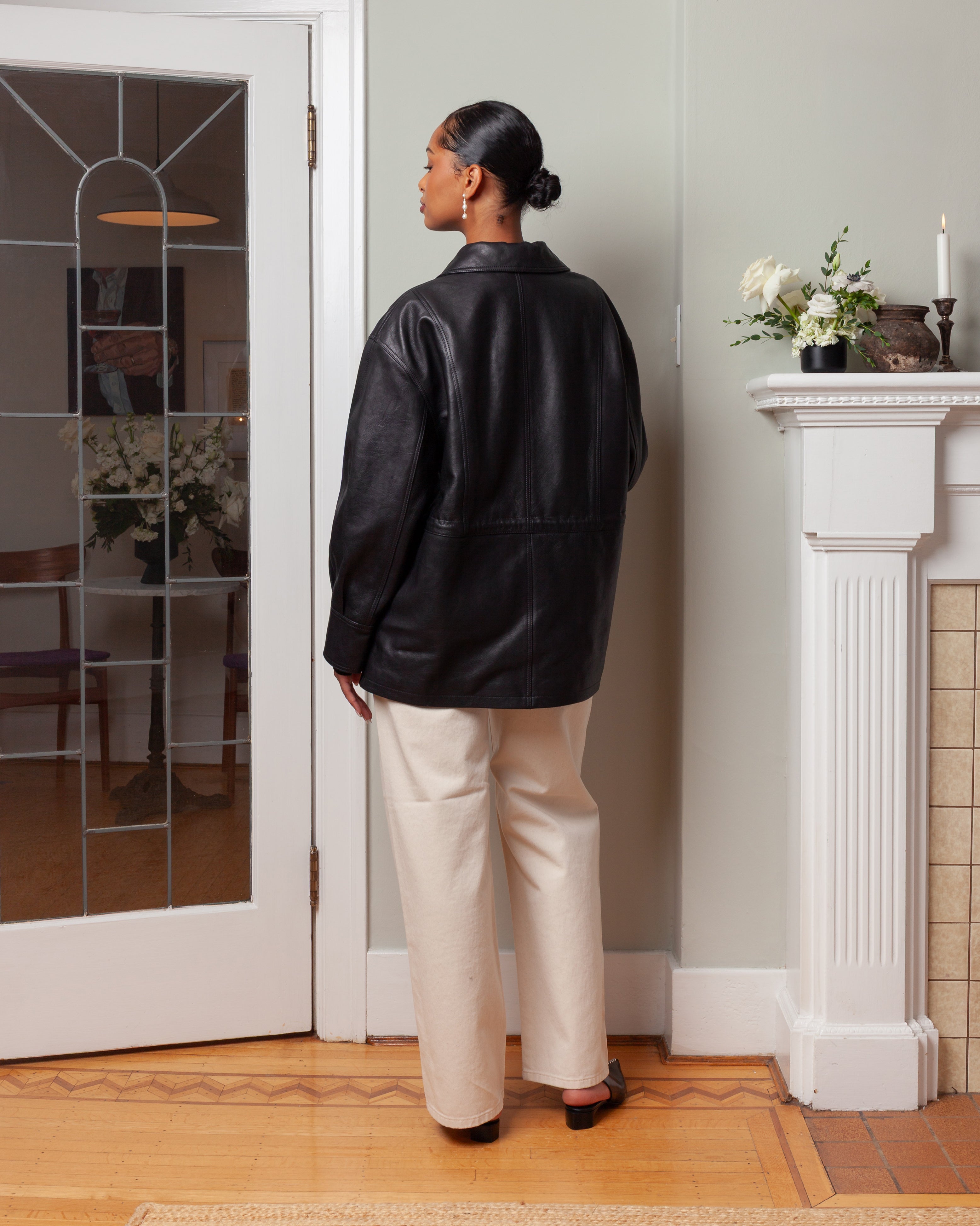 Arma-Maeve Lamb Leather Jacket - Black-Jackets-Boboli-Vancouver-Canada