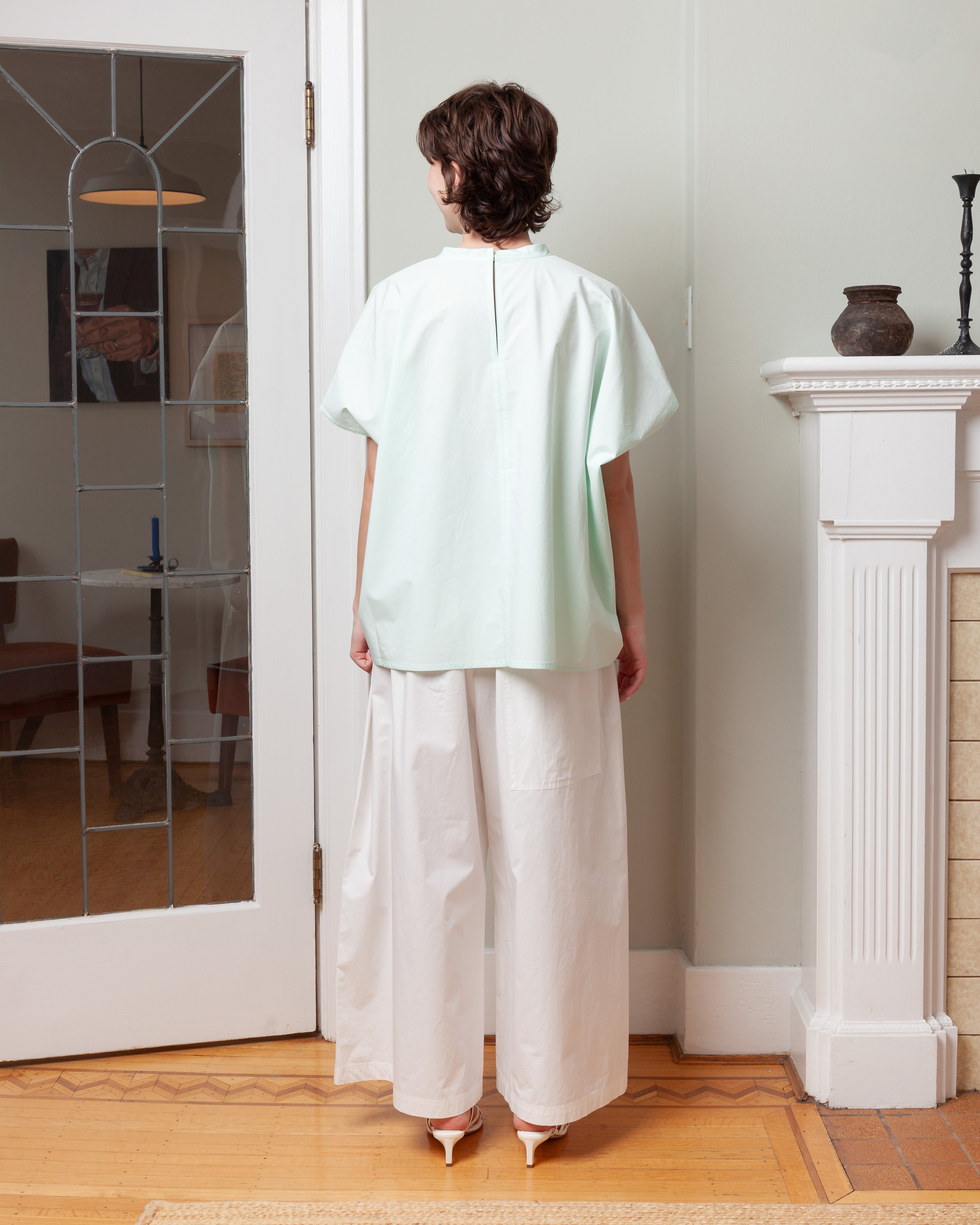 Wide Sleeveless Crewneck Shirt - Mint