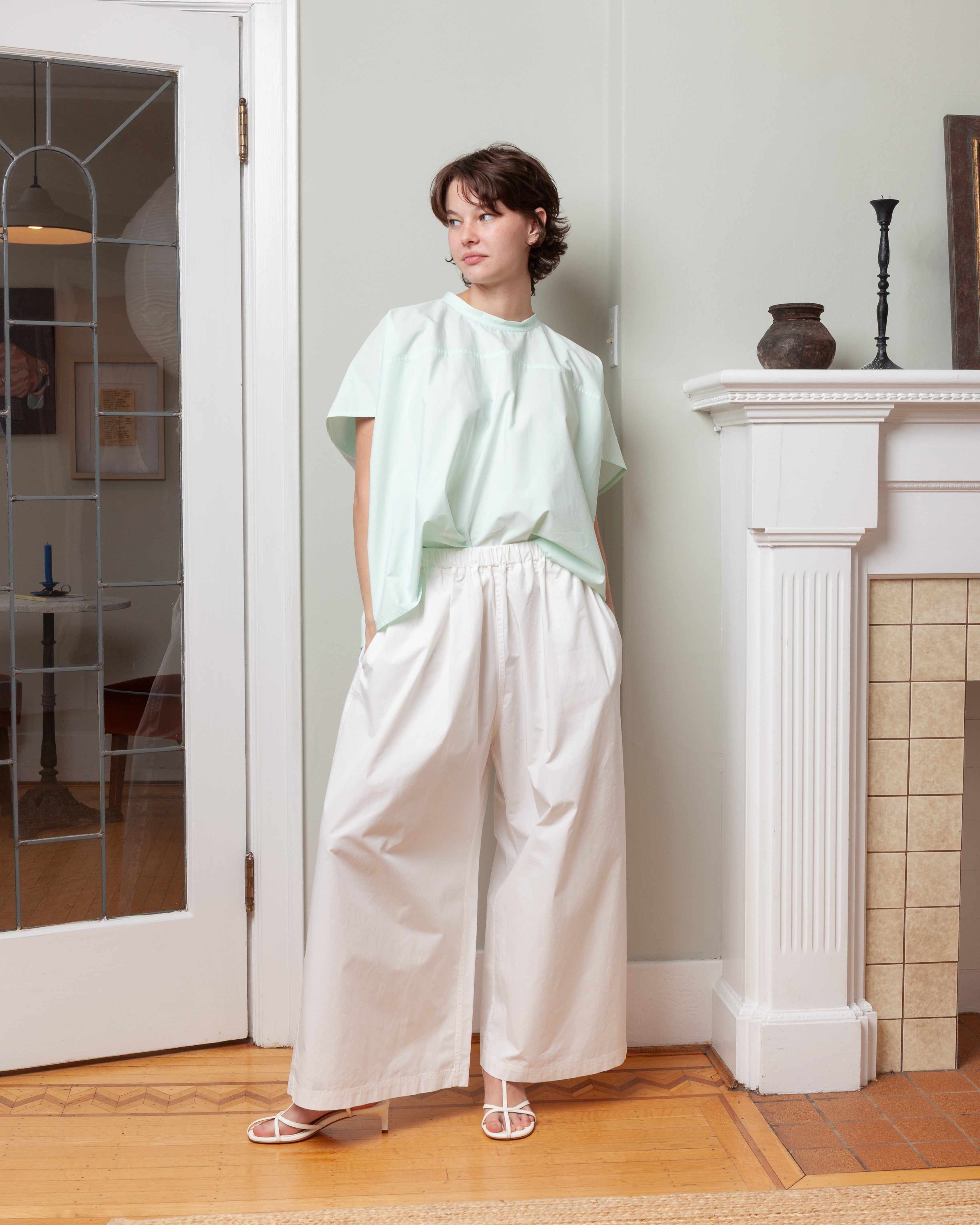 Wide Sleeveless Crewneck Shirt - Mint