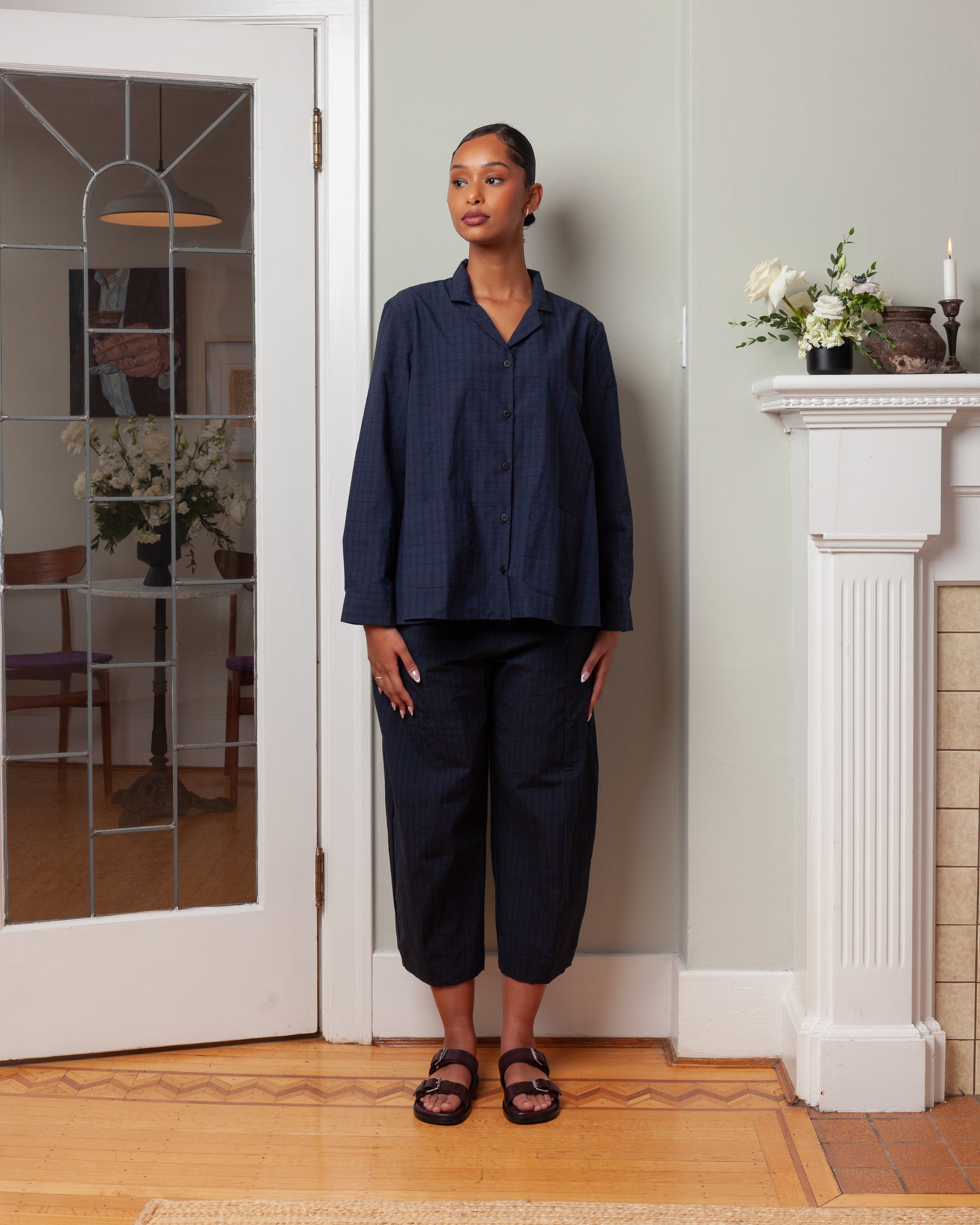 Bergfabel-Jenny Shirt - Navy Check-Shirts-Boboli-Vancouver-Canada