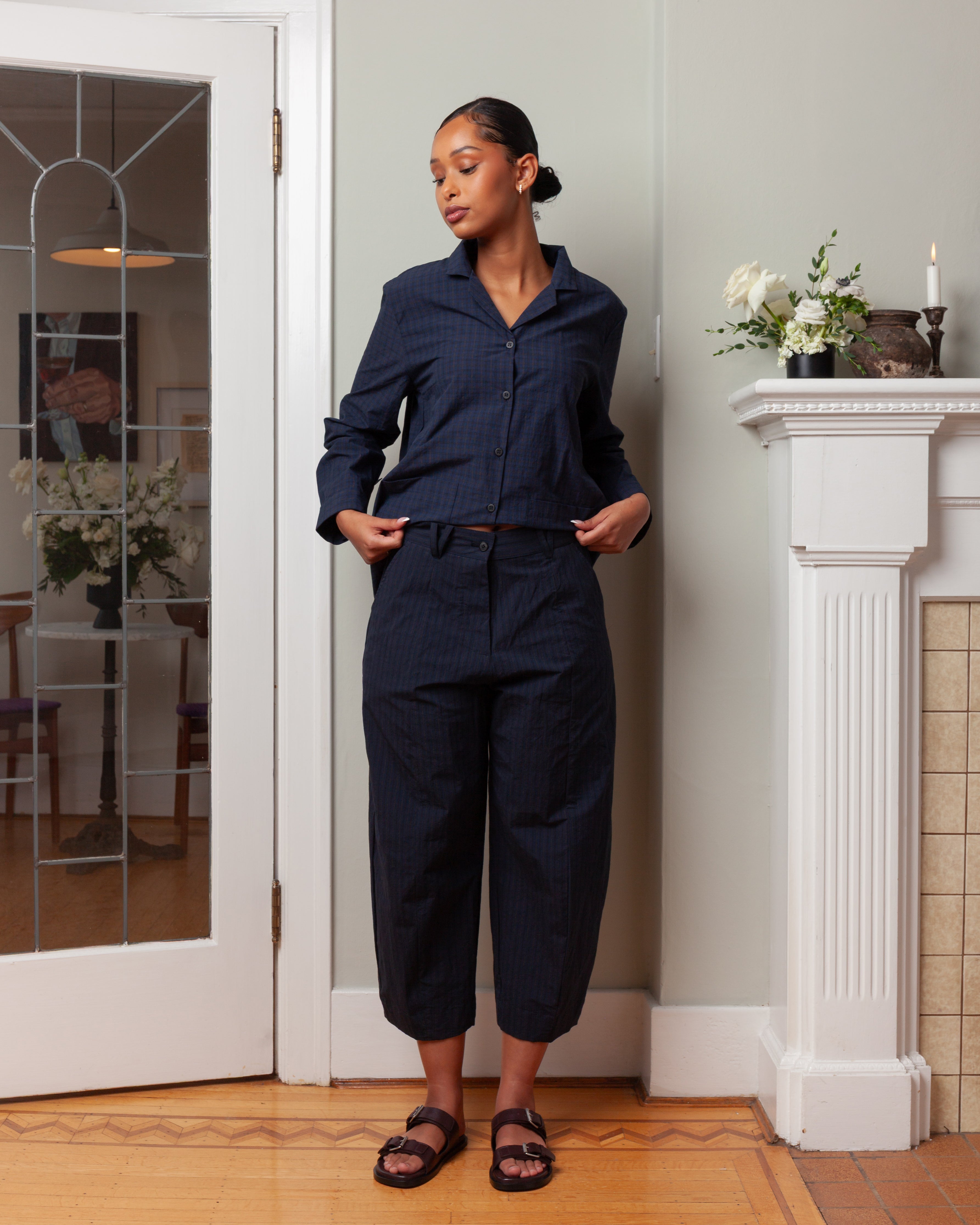 Bergfabel-Sandra Pants - Navy Stripe-Pants-Boboli-Vancouver-Canada