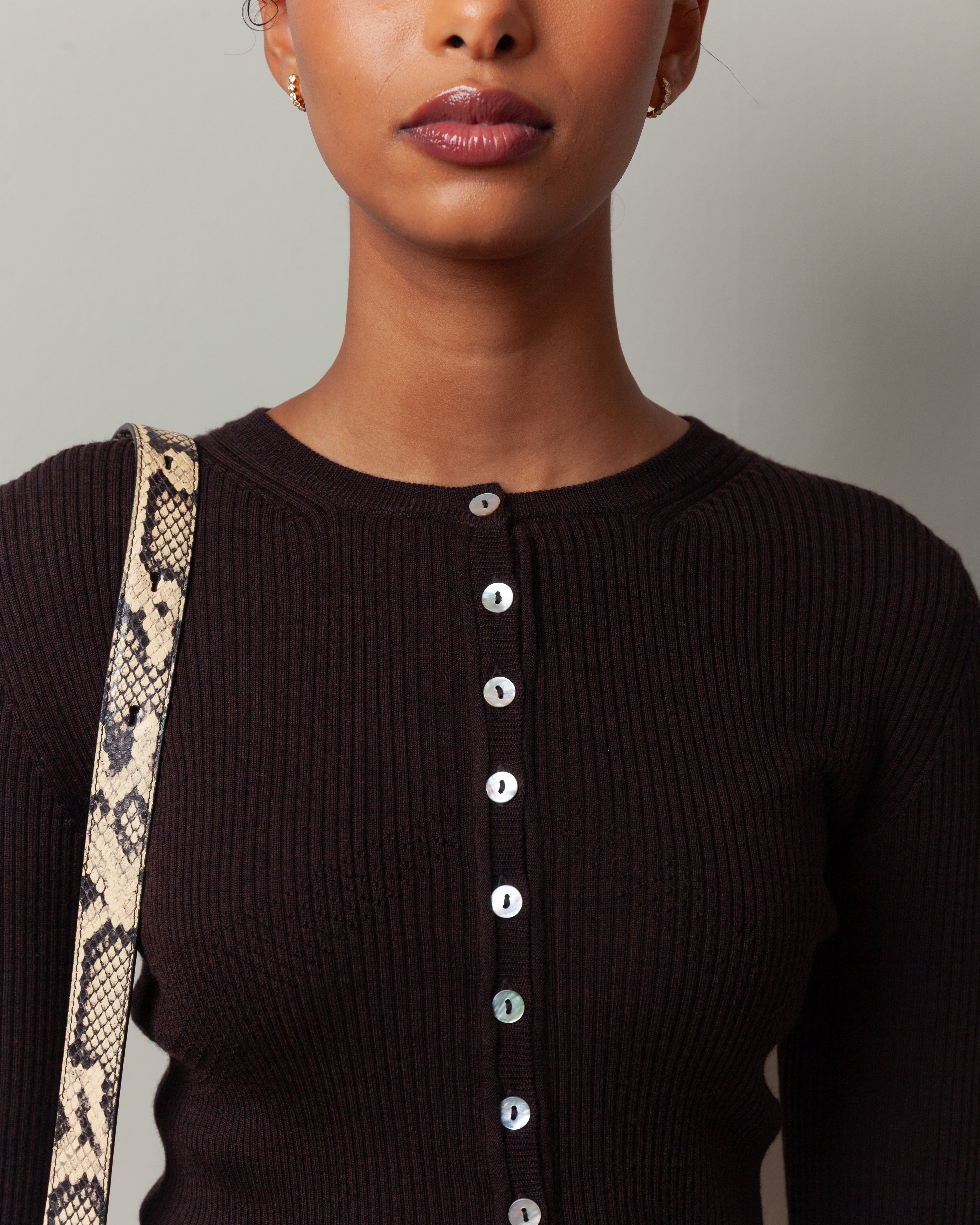 Nackiye-Insider Knit Top - Bitter Choco-Tops-Boboli-Vancouver-Canada