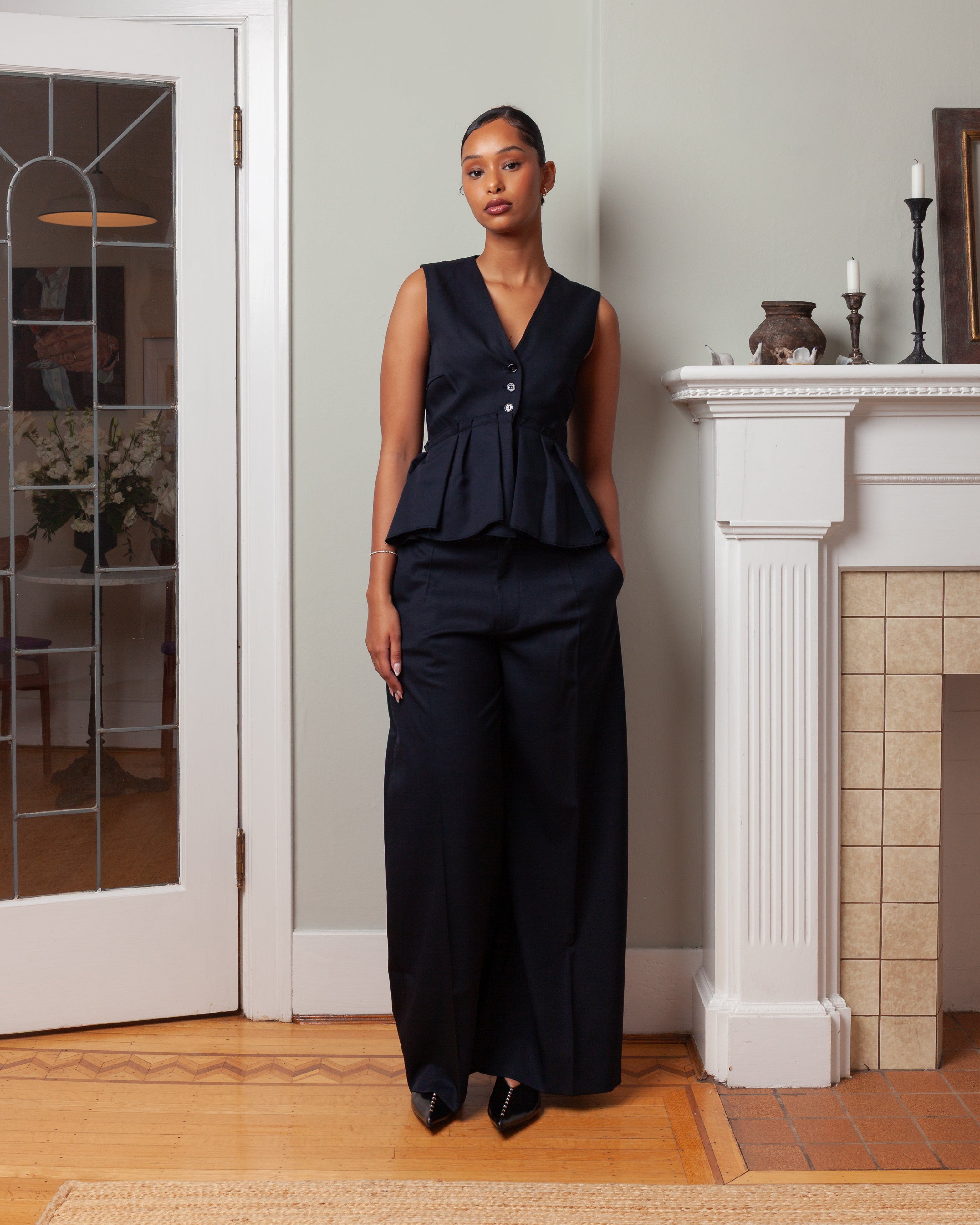 Nackiye-Hutton Pant - Midnight Noir-Pants-Boboli-Vancouver-Canada