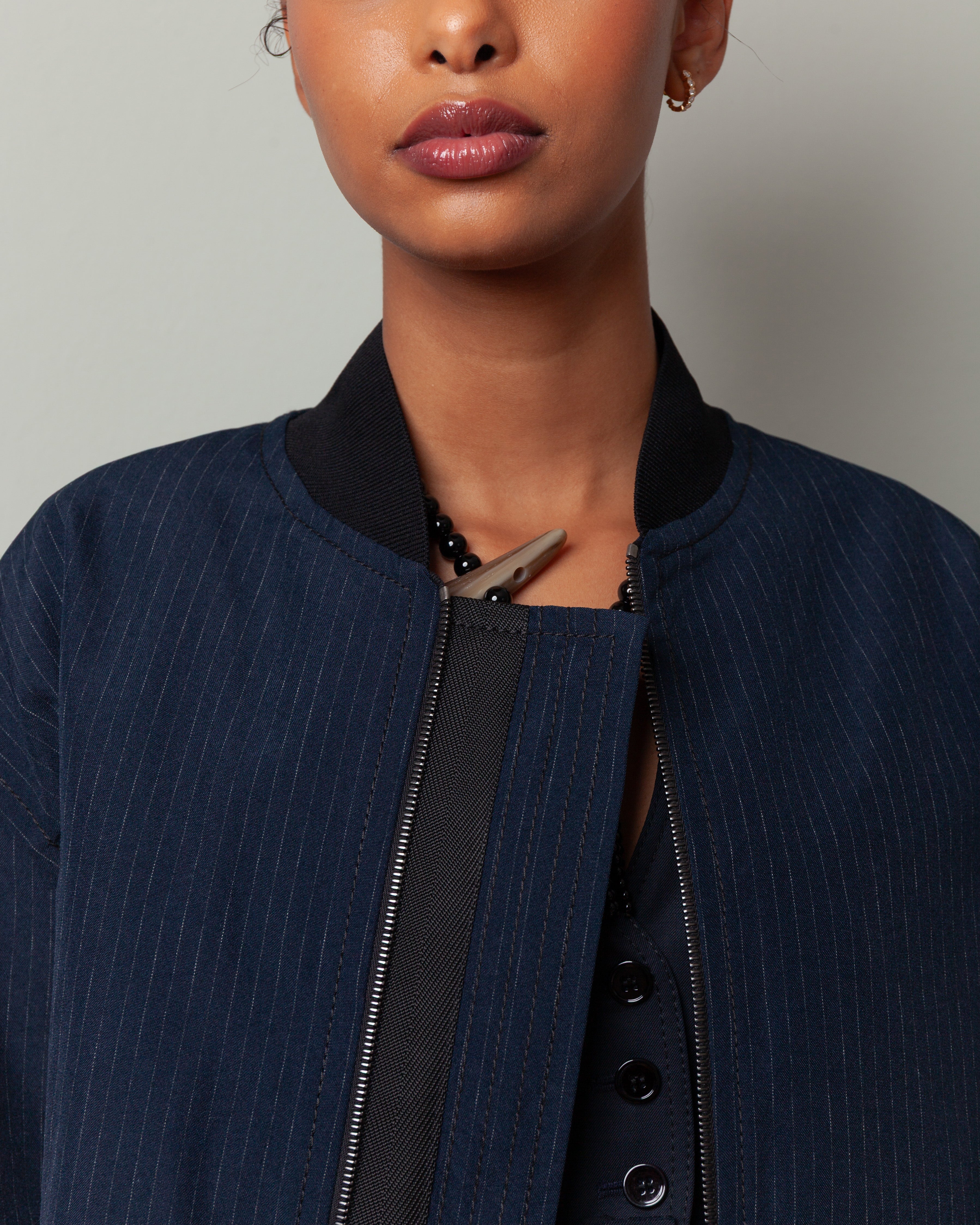 Nackiye-Aviator Jacket - Midnight Pinstripe-Coats-Boboli-Vancouver-Canada