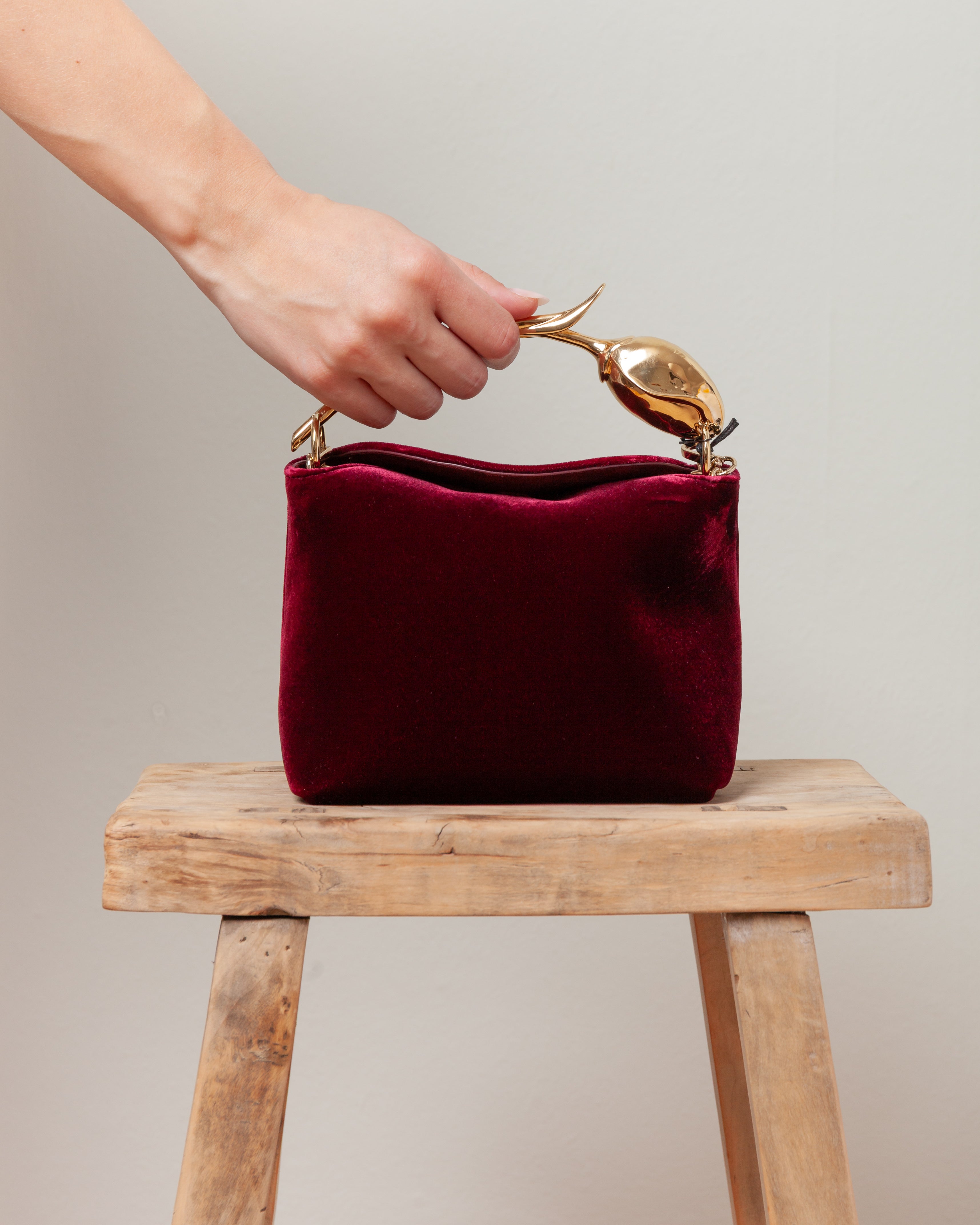 Velvet Mini Bloom Bag - Malbec