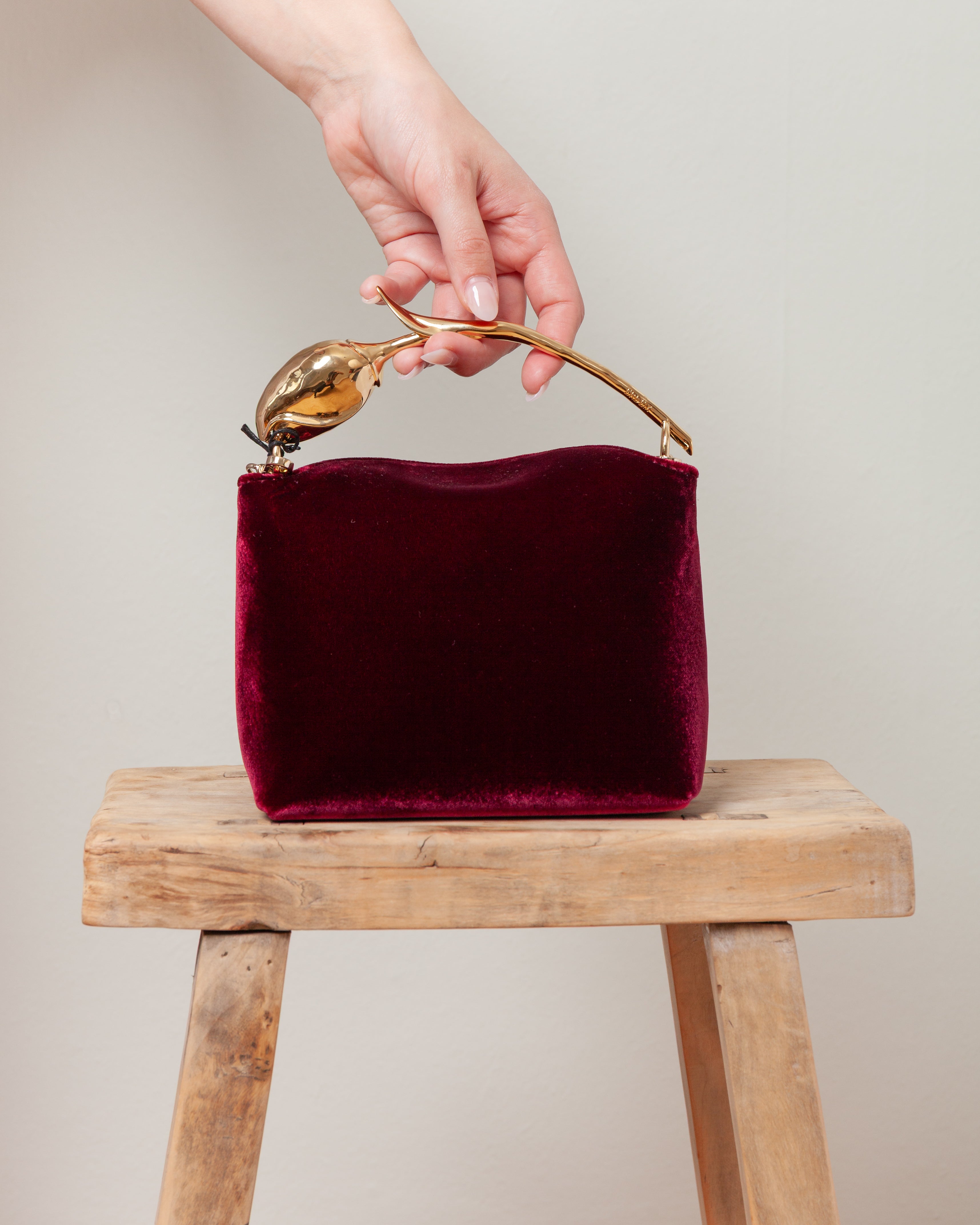 Velvet Mini Bloom Bag - Malbec