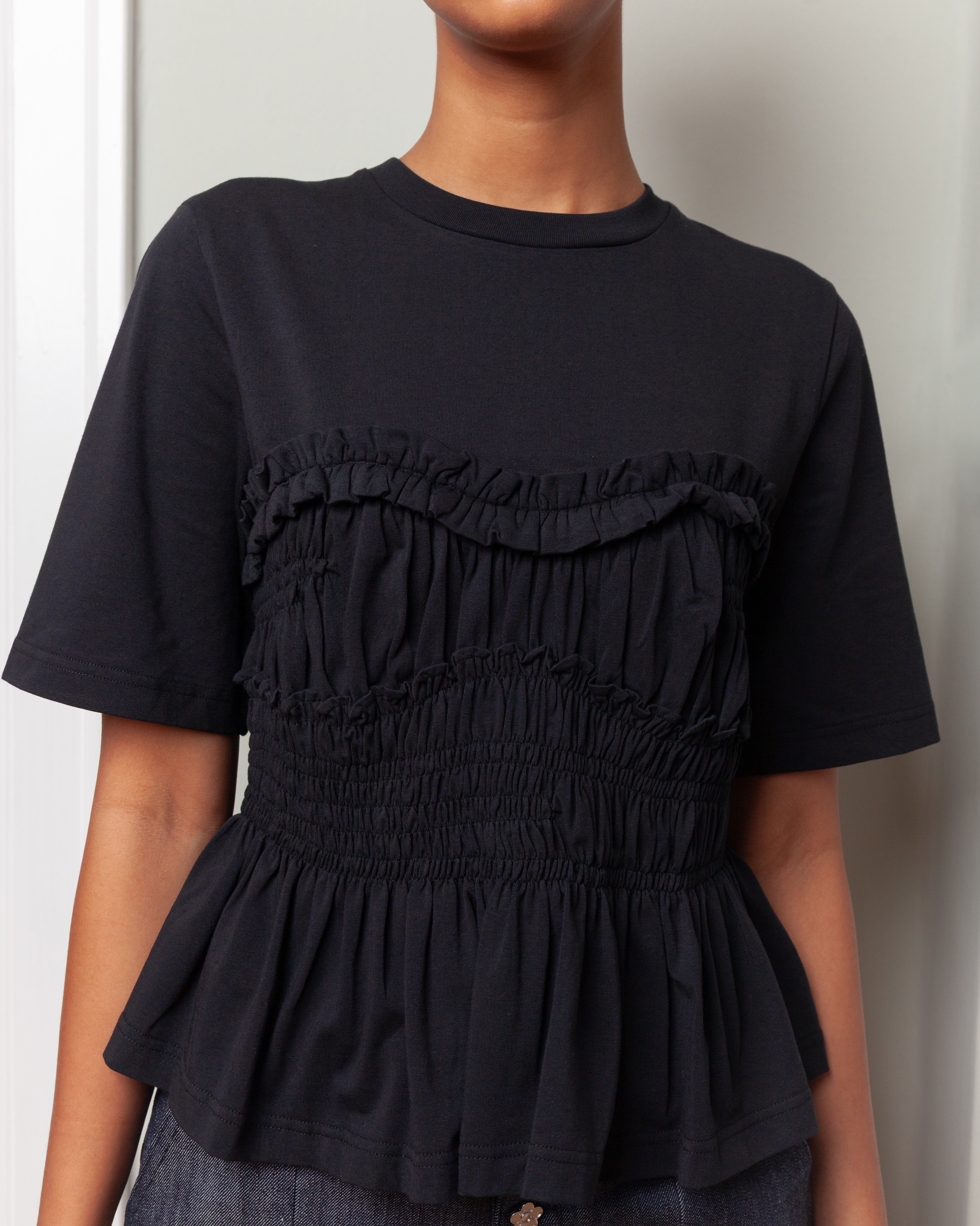 Cecilie Bahnsen-Vilde T-Shirt - Black-Shirts-Boboli-Vancouver-Canada