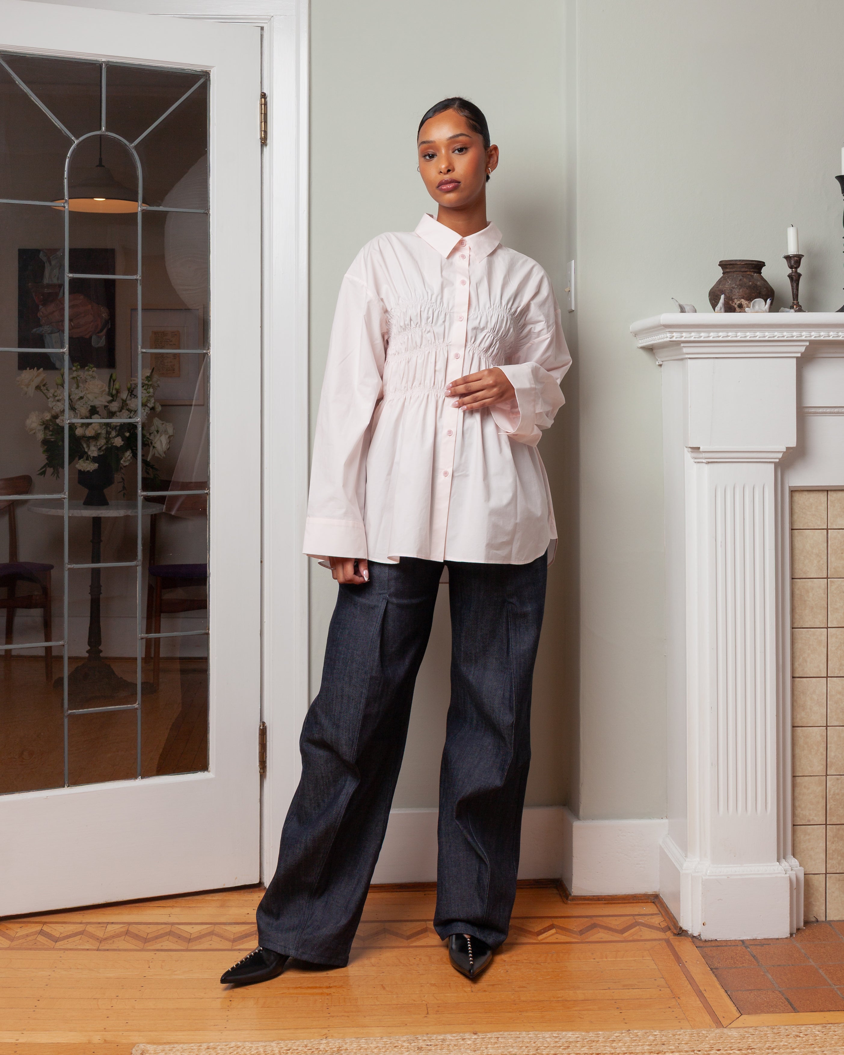 Cecilie Bahnsen-Carmela Denim Trousers - Indigo-Pants-Boboli-Vancouver-Canada