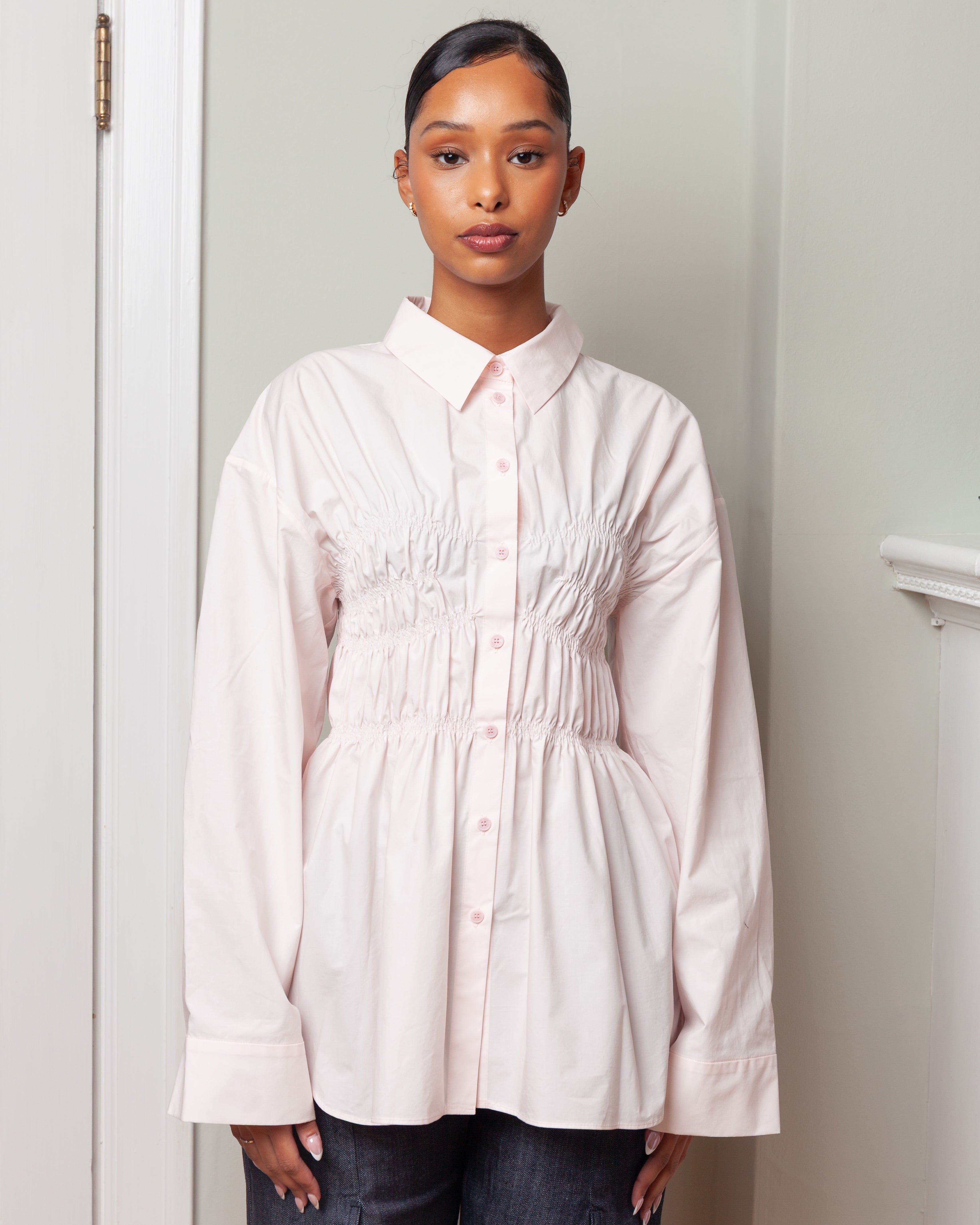 Cecilie Bahnsen-Braxton Shirt - Blush Pink-Shirts-Boboli-Vancouver-Canada