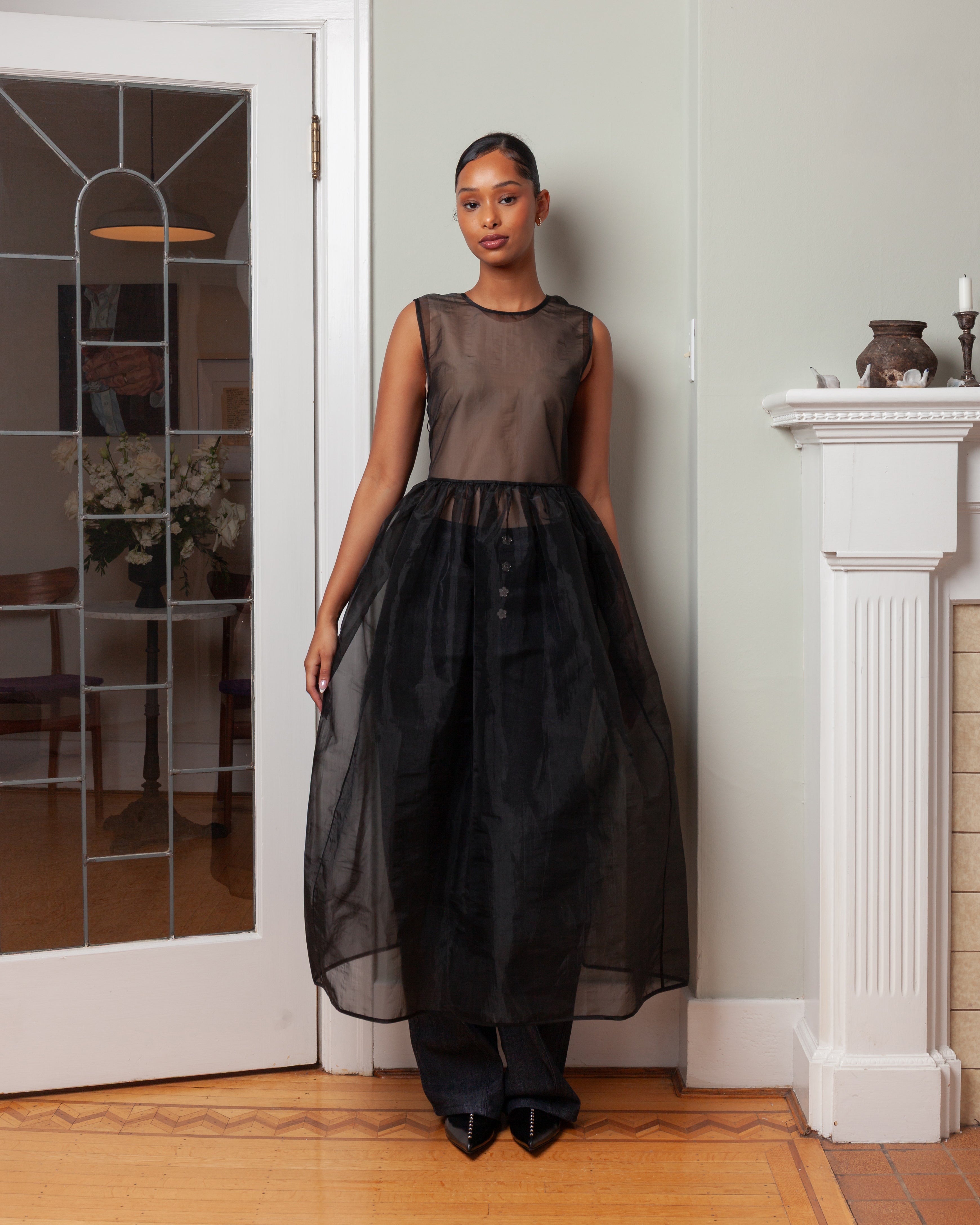 Cecilie Bahnsen-Camilla Overlay Dress - Black-Dresses-Boboli-Vancouver-Canada