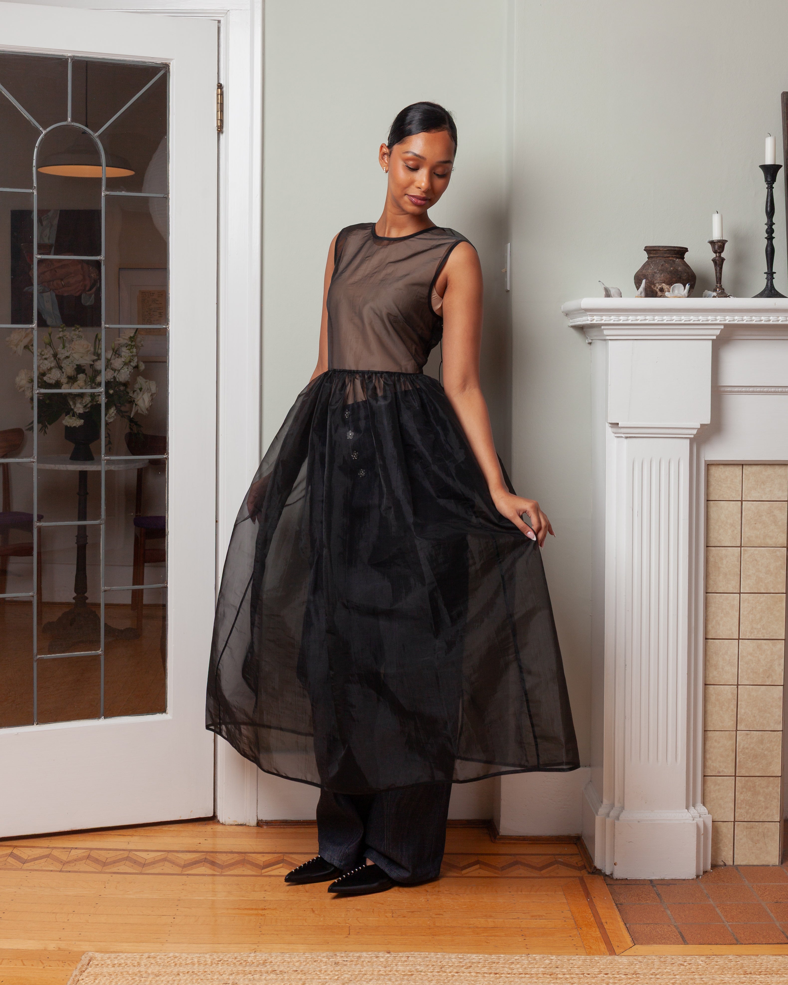 Cecilie Bahnsen-Camilla Overlay Dress - Black-Dresses-Boboli-Vancouver-Canada