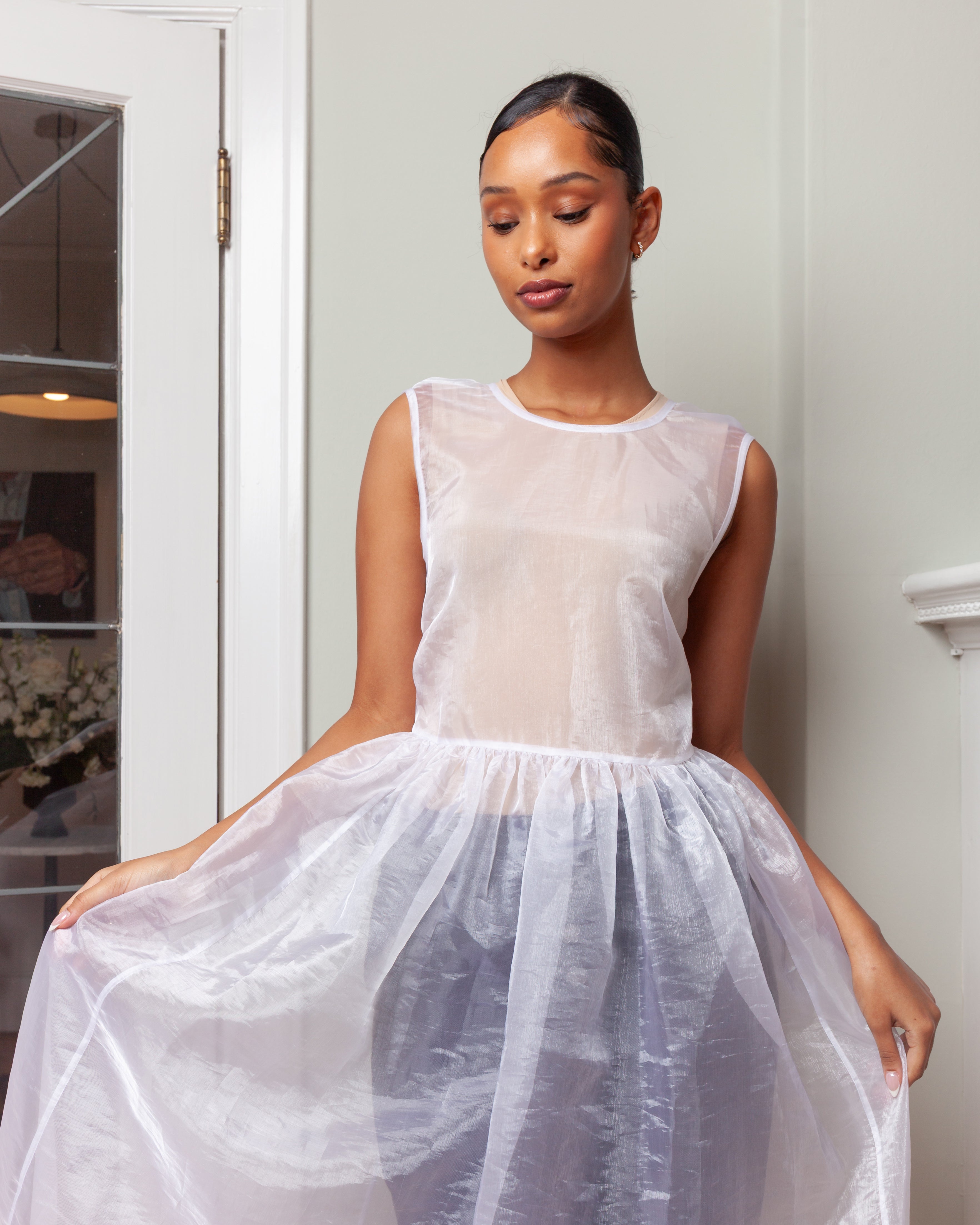 Cecilie Bahnsen-Camilla Overlay Dress - White-Dresses-Boboli-Vancouver-Canada