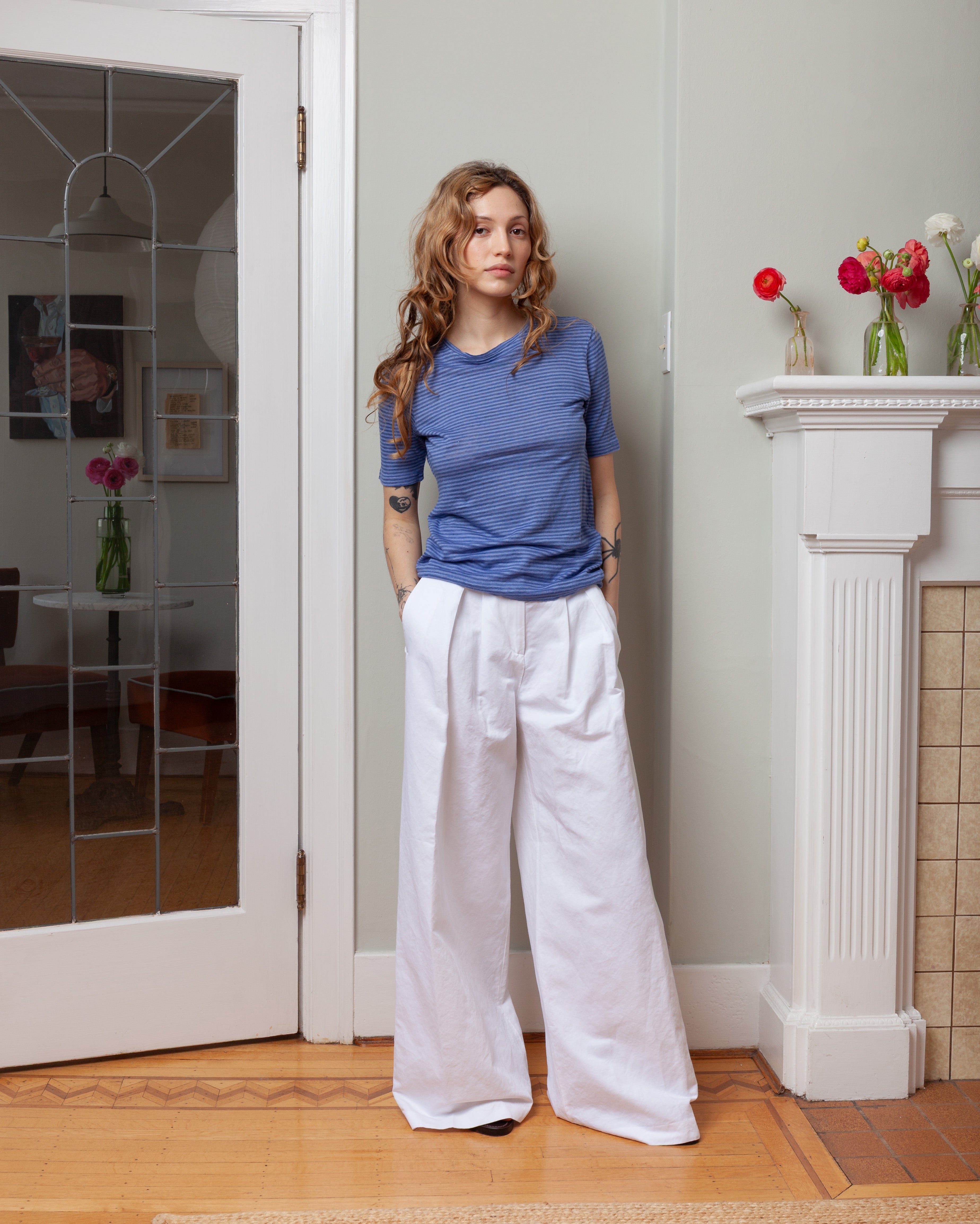 Karly Wide Leg Pants - White