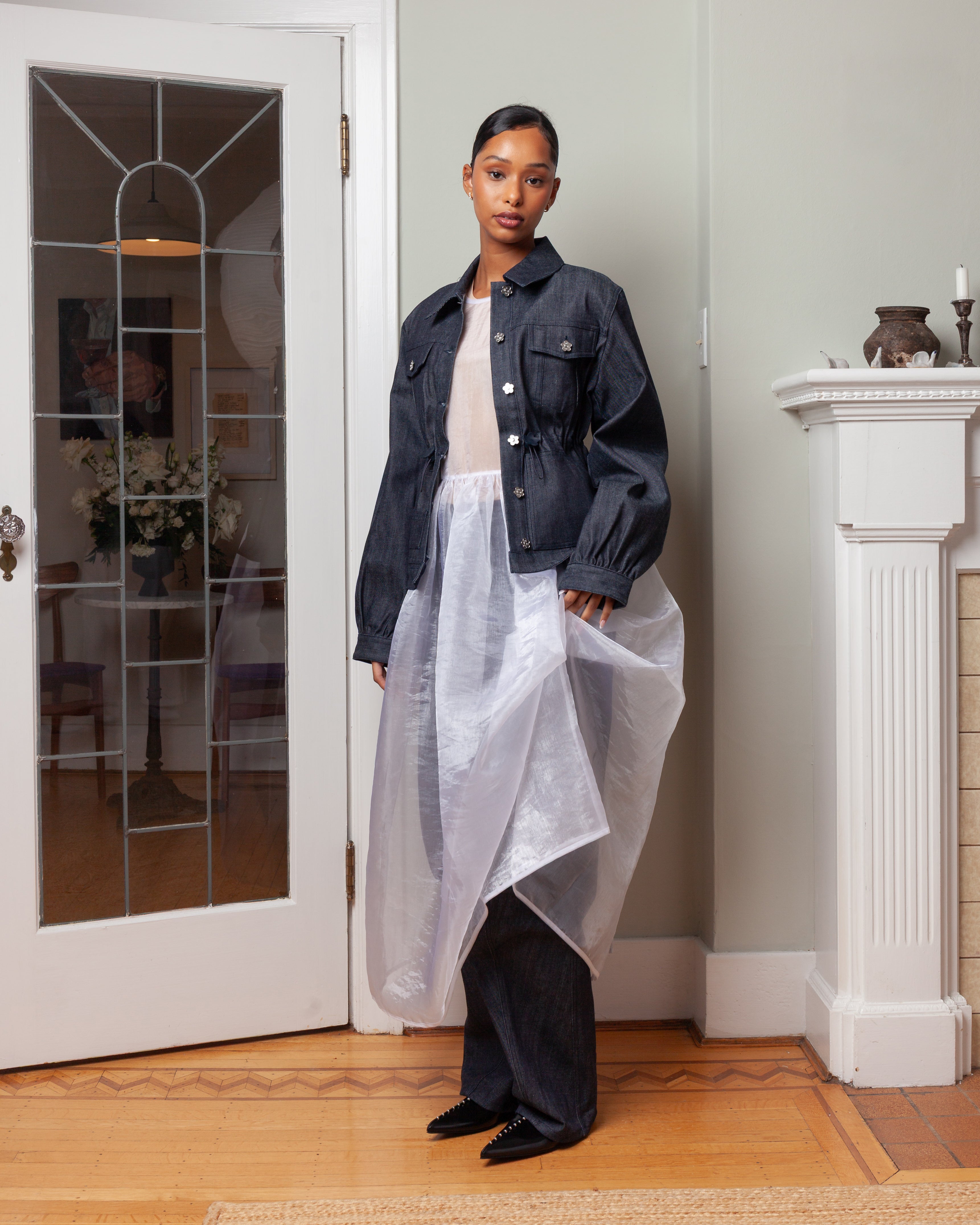 Cecilie Bahnsen-Candida Denim Jacket - Indigo-Jackets-Boboli-Vancouver-Canada