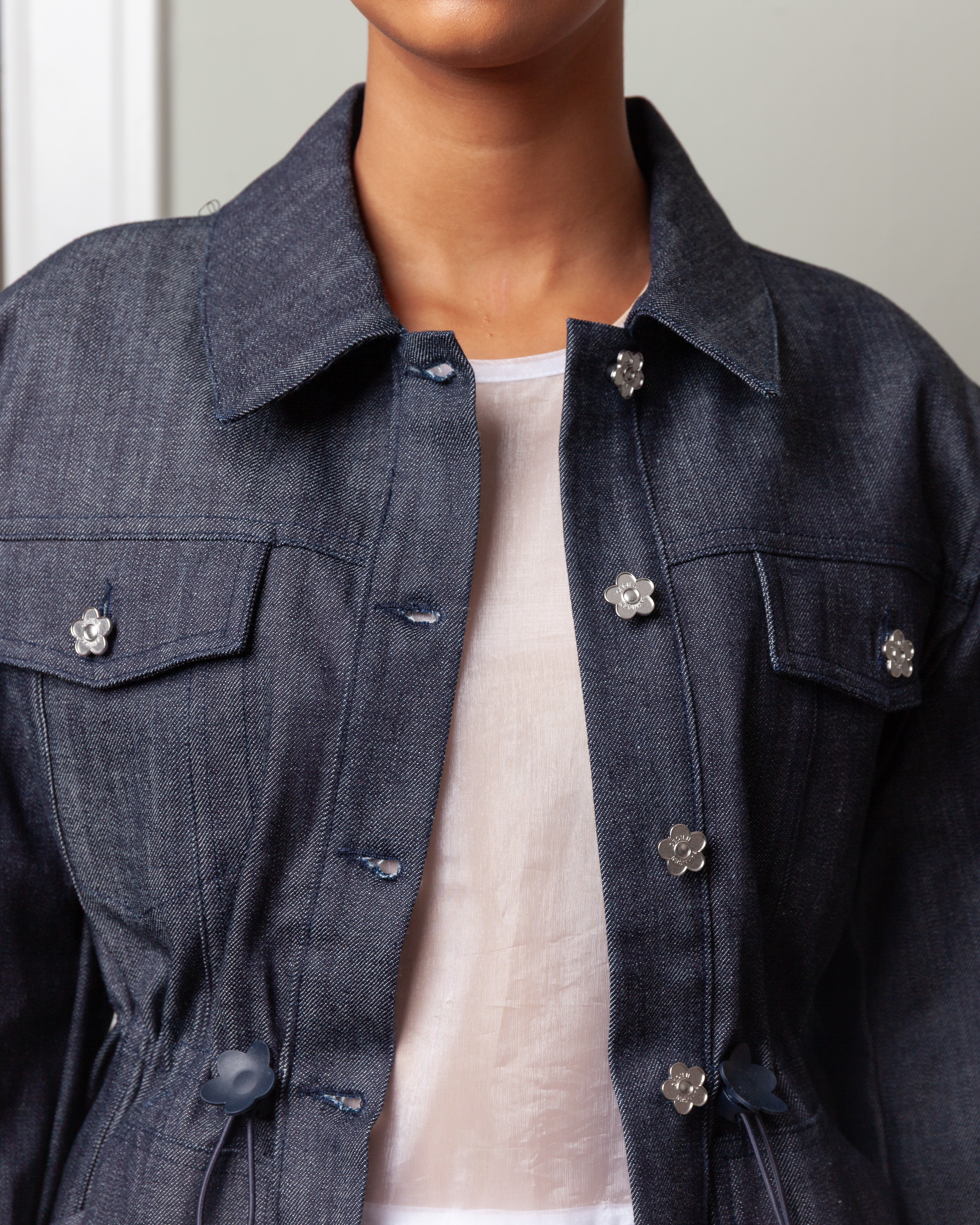 Cecilie Bahnsen-Candida Denim Jacket - Indigo-Jackets-Boboli-Vancouver-Canada