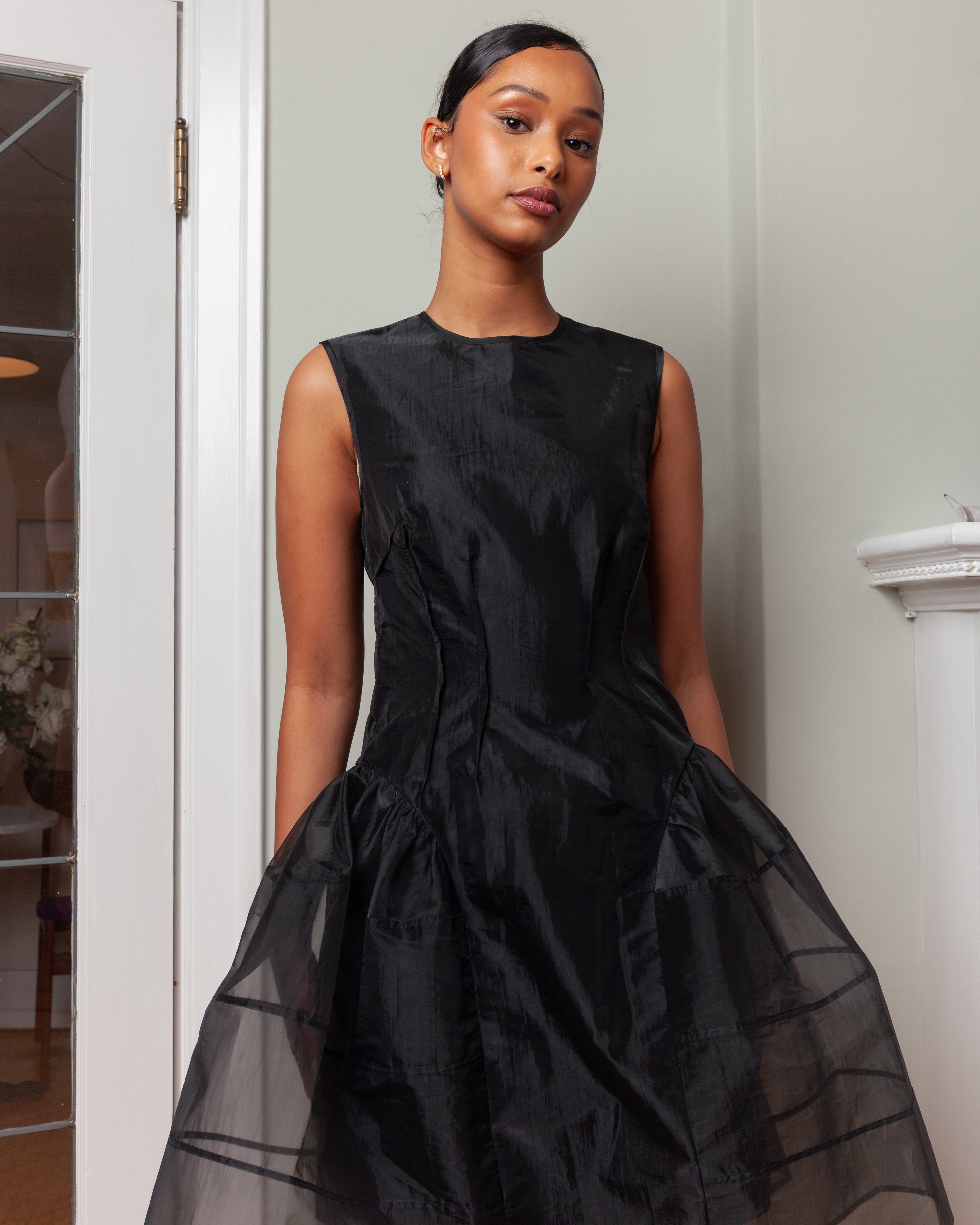 Cecilie Bahnsen-Claudie Fitted Dress - Black-Dresses-Boboli-Vancouver-Canada