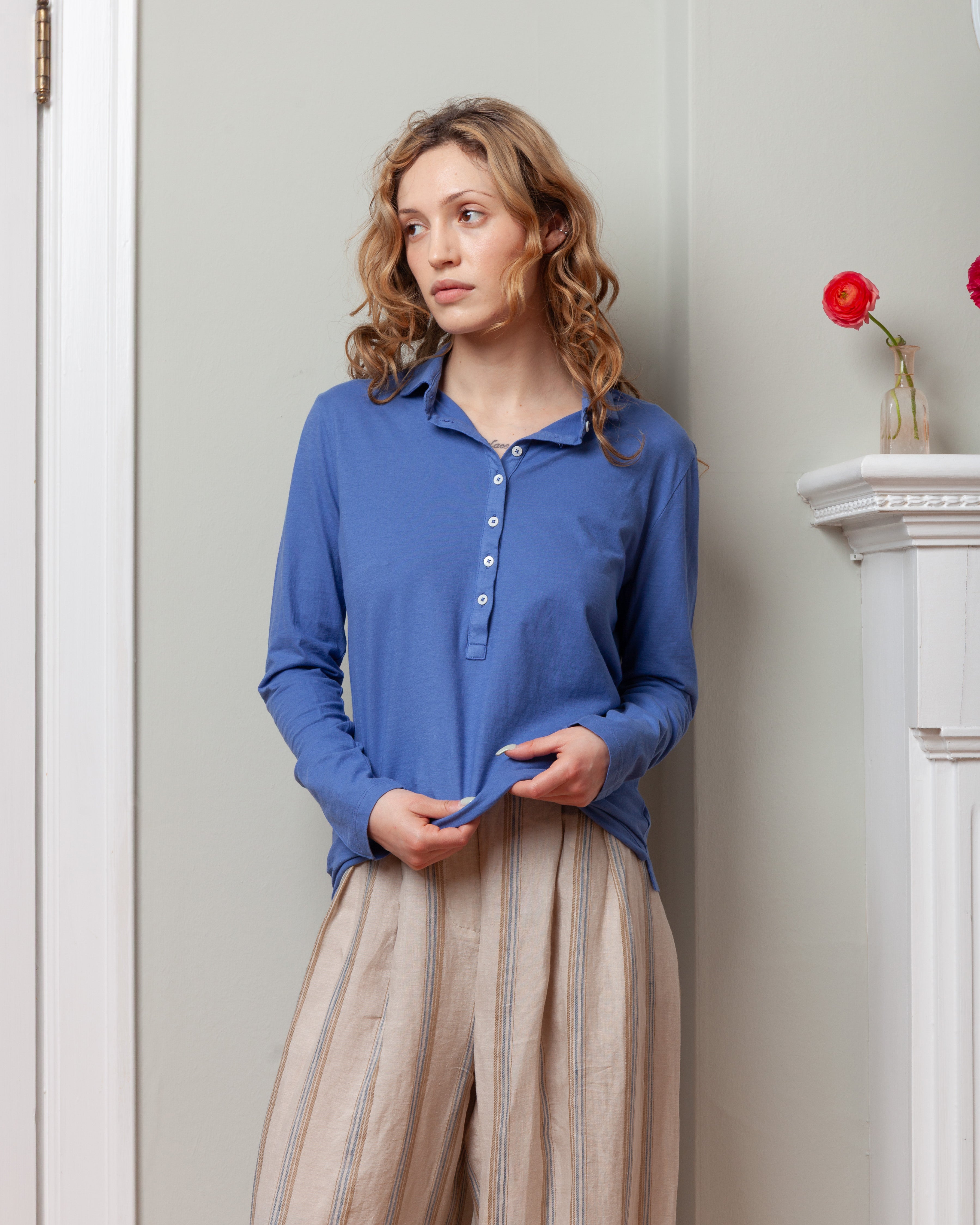 Creta Polo Mop Button Shirt  - Tulip