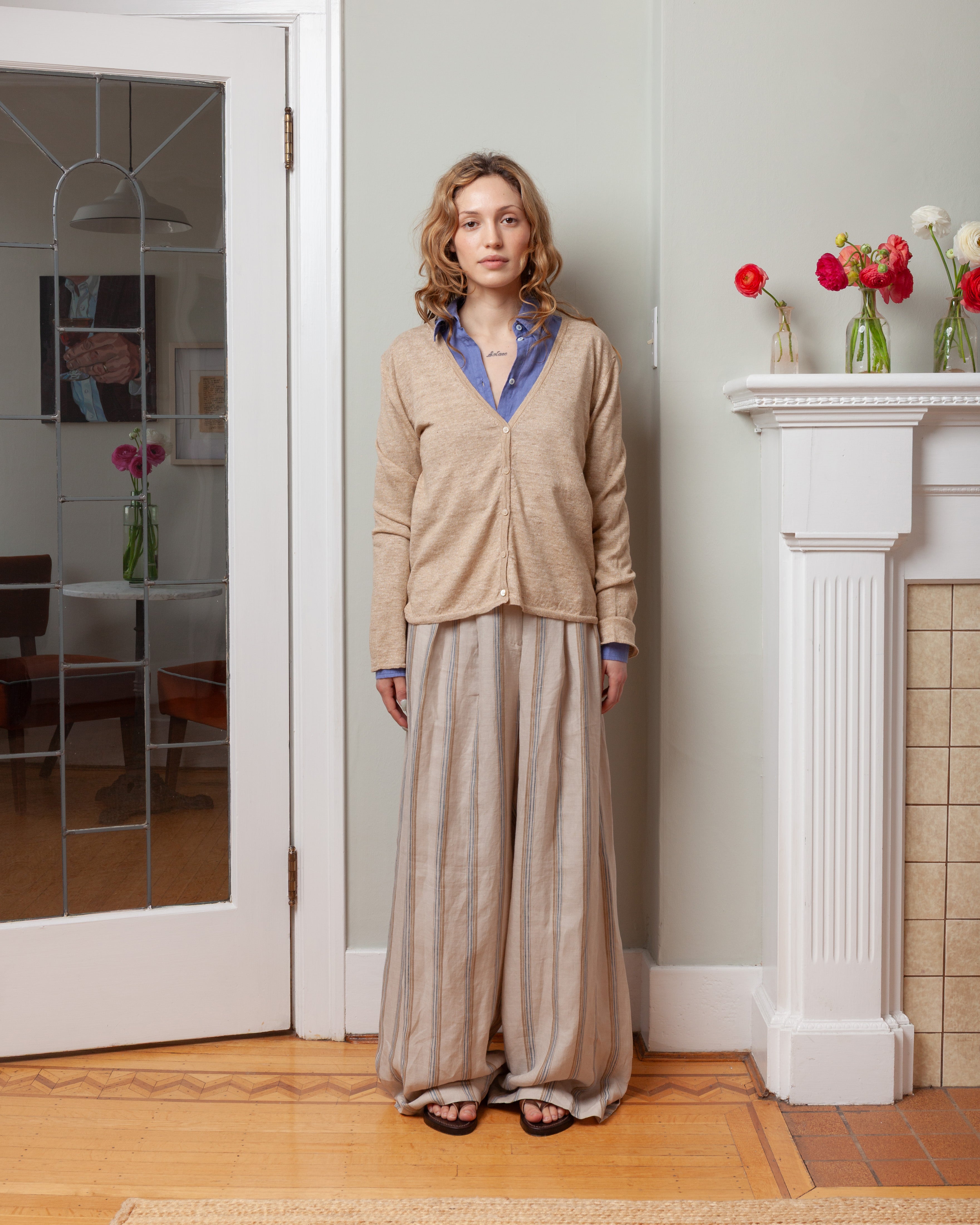 Dominic V-Neck Cardigan - Natural