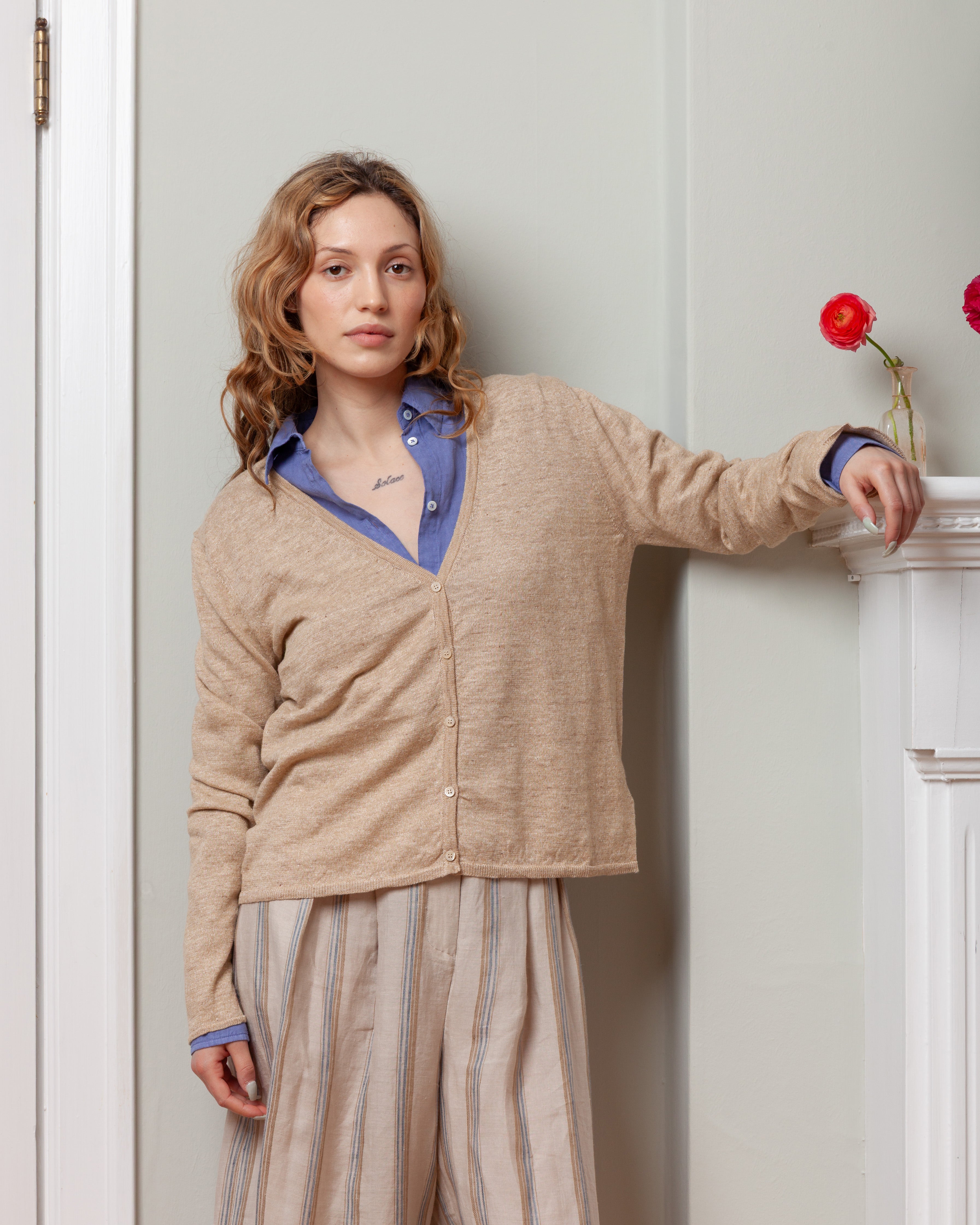 Anna Mop Button Shirt  - Blue