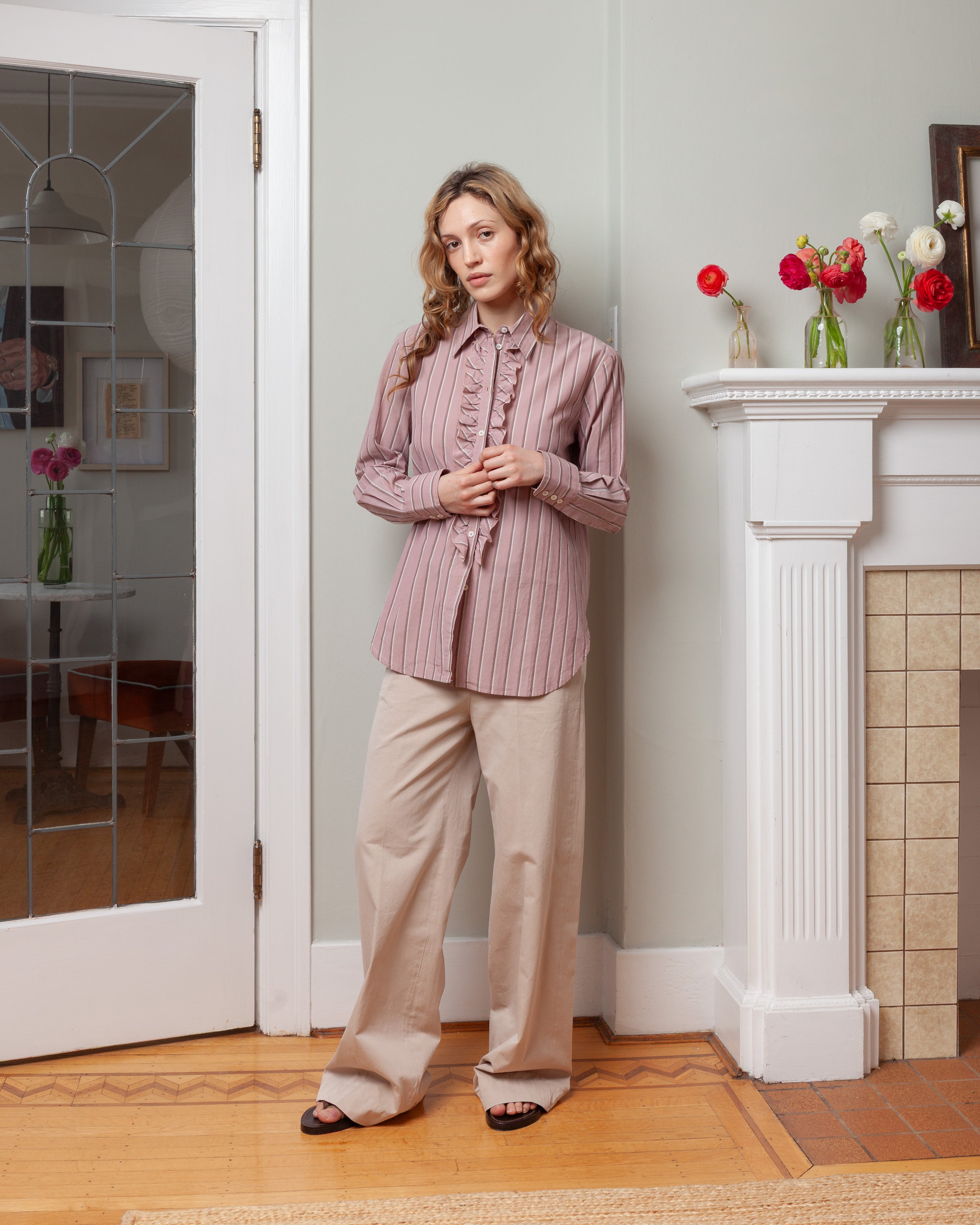 Gemma Ruched Shirt - Old Rose