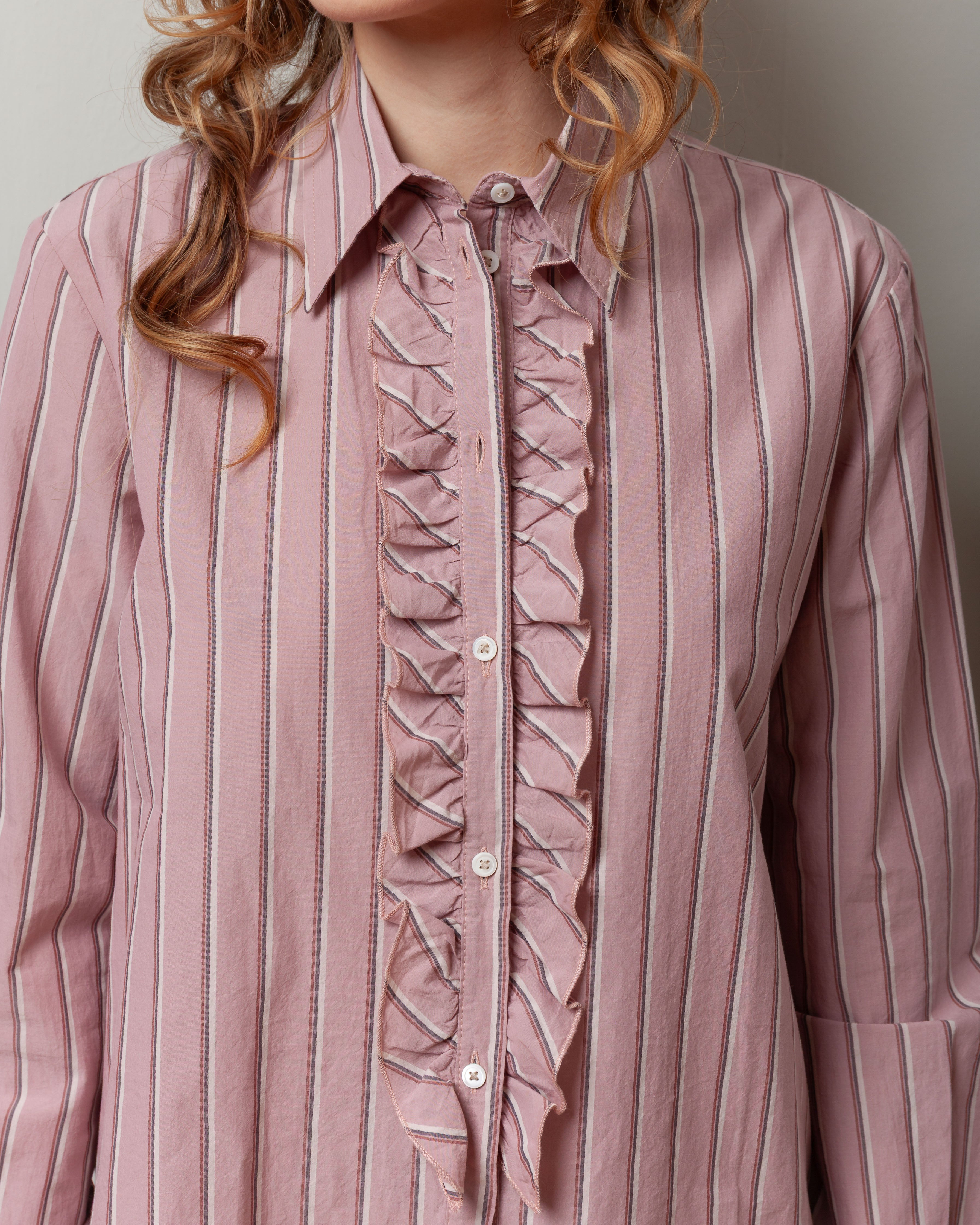 Gemma Ruched Shirt - Old Rose