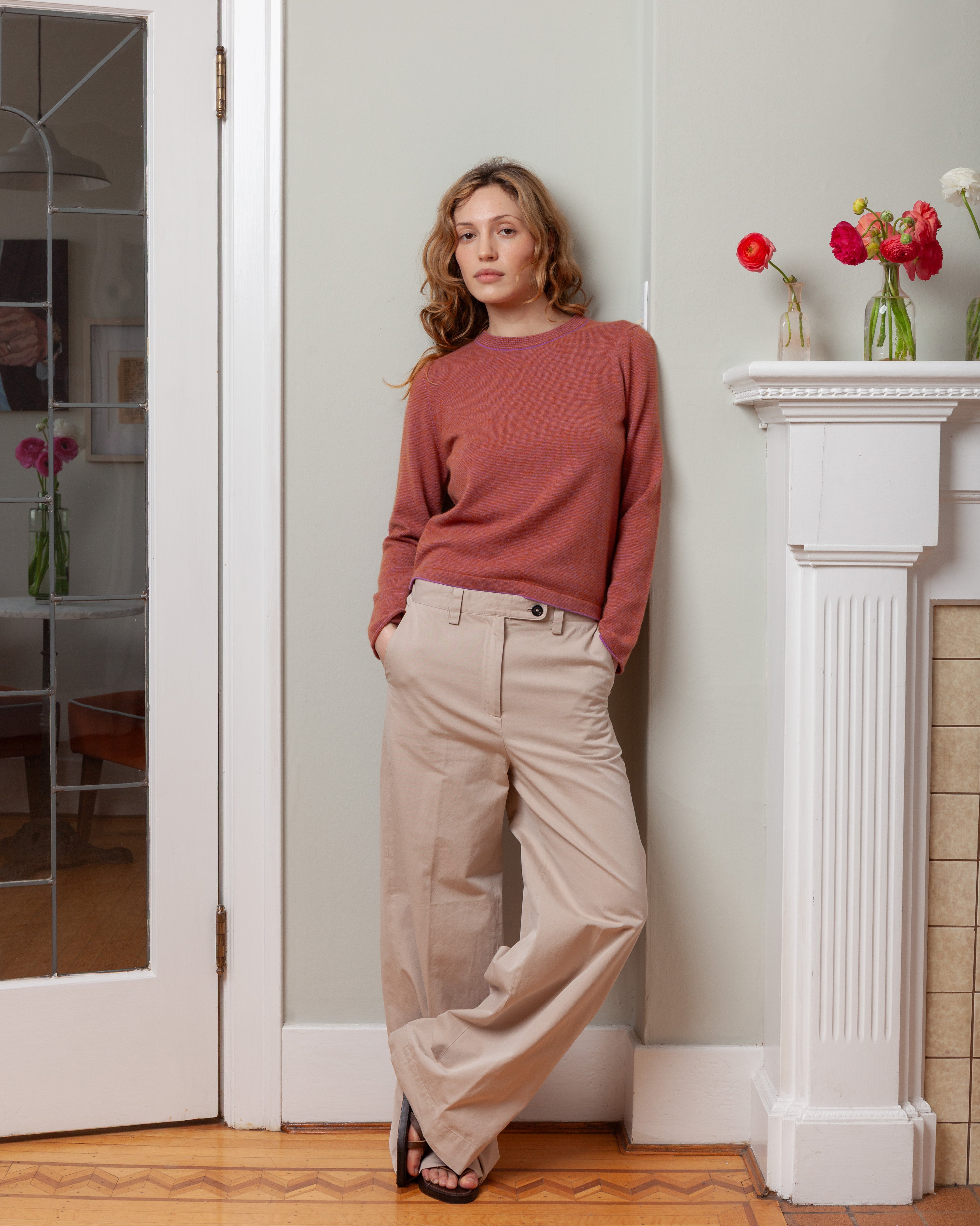 Janice Round Neck Sweater - Electric Violet