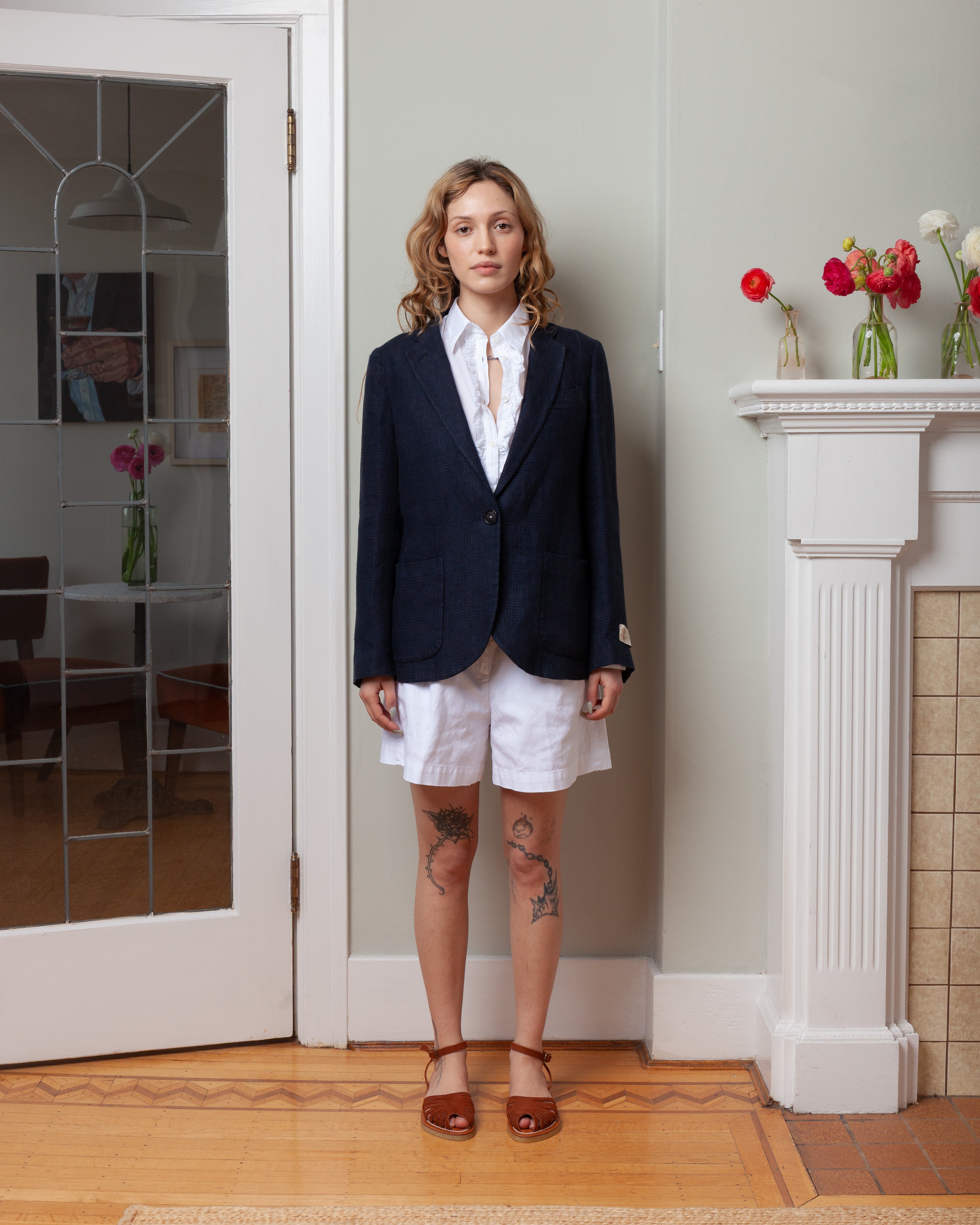 Linosa Unstructured Blazer - Linen Blue