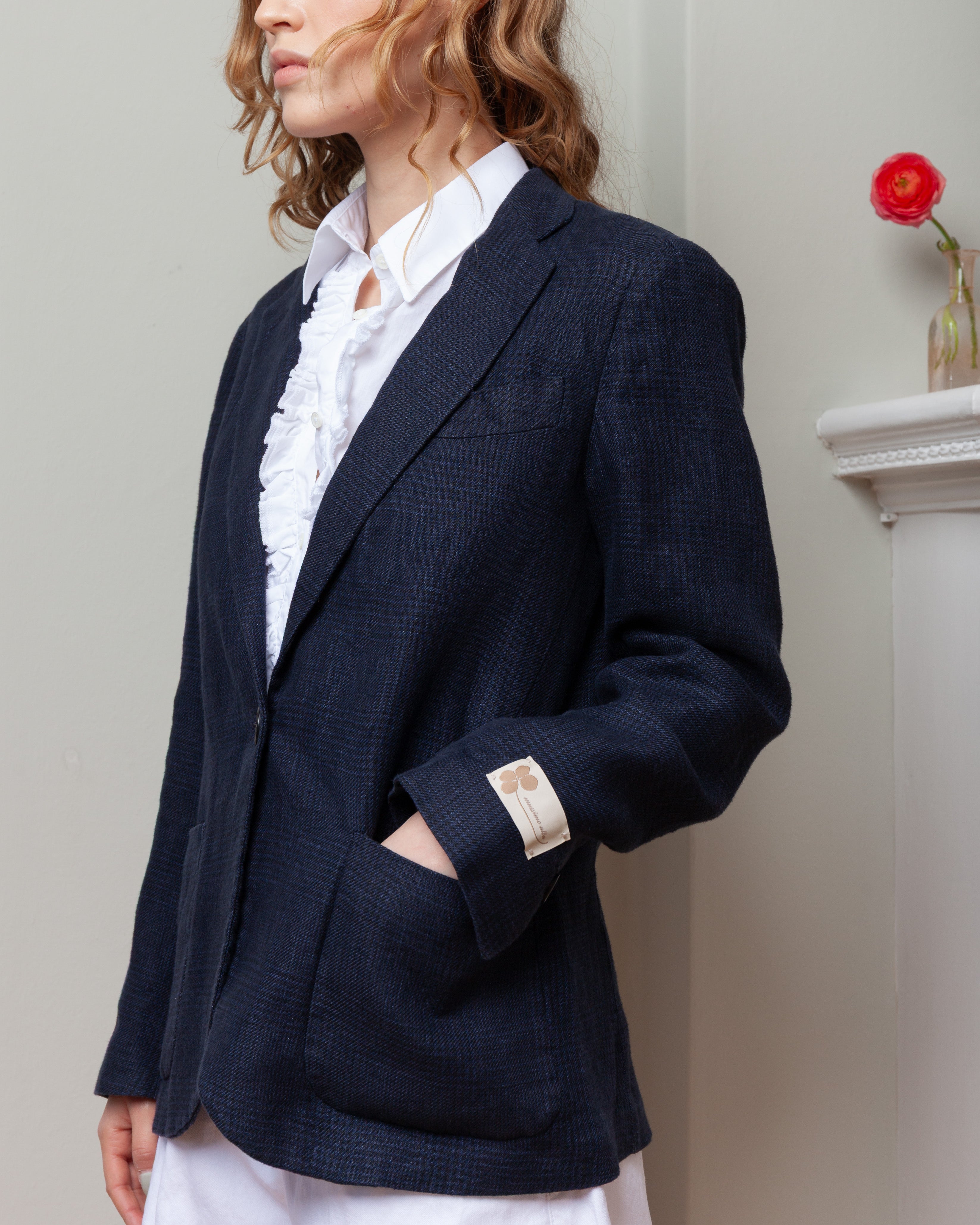 Linosa Unstructured Blazer - Linen Blue