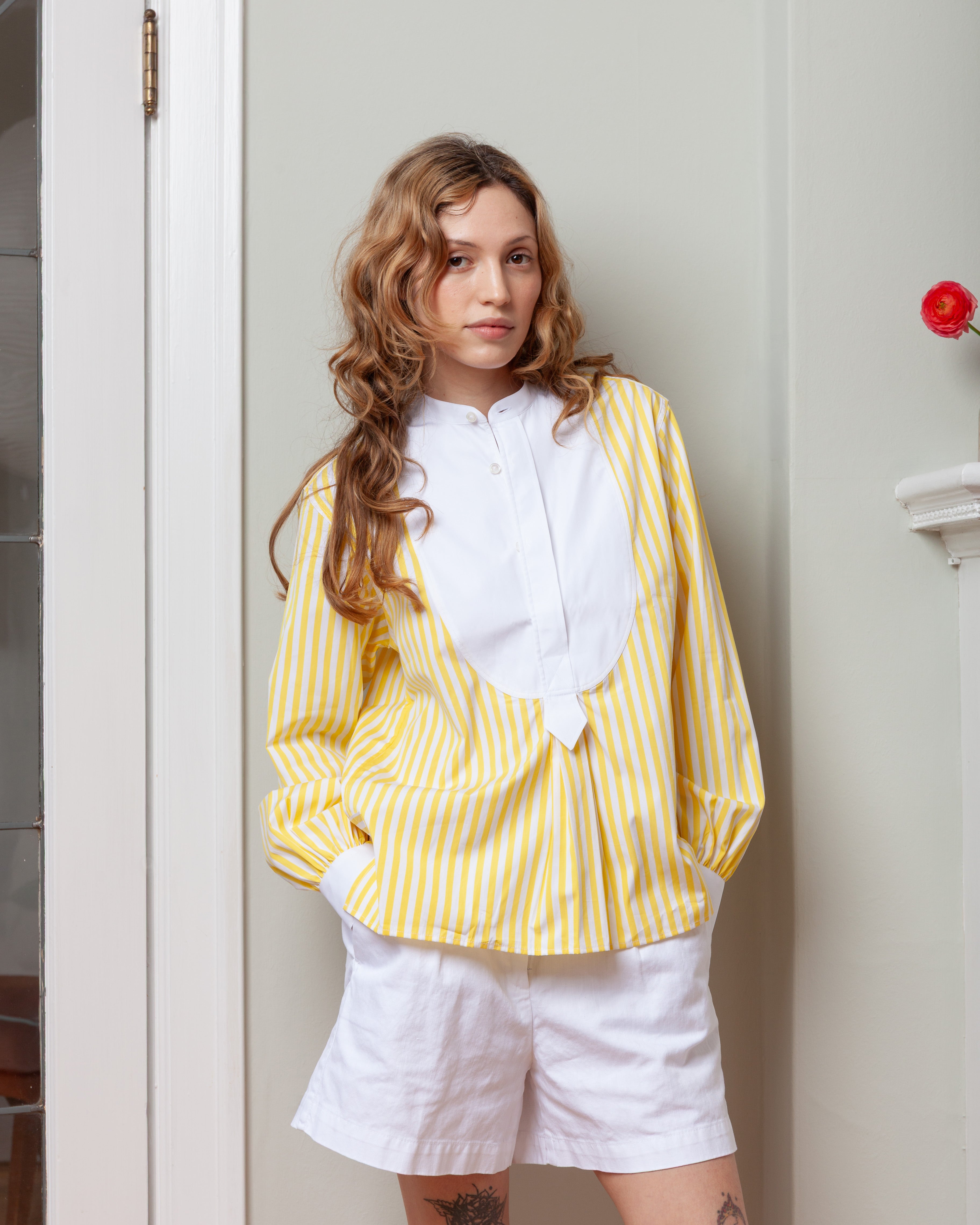 Painter's Shirt - Yellow/White Stripe