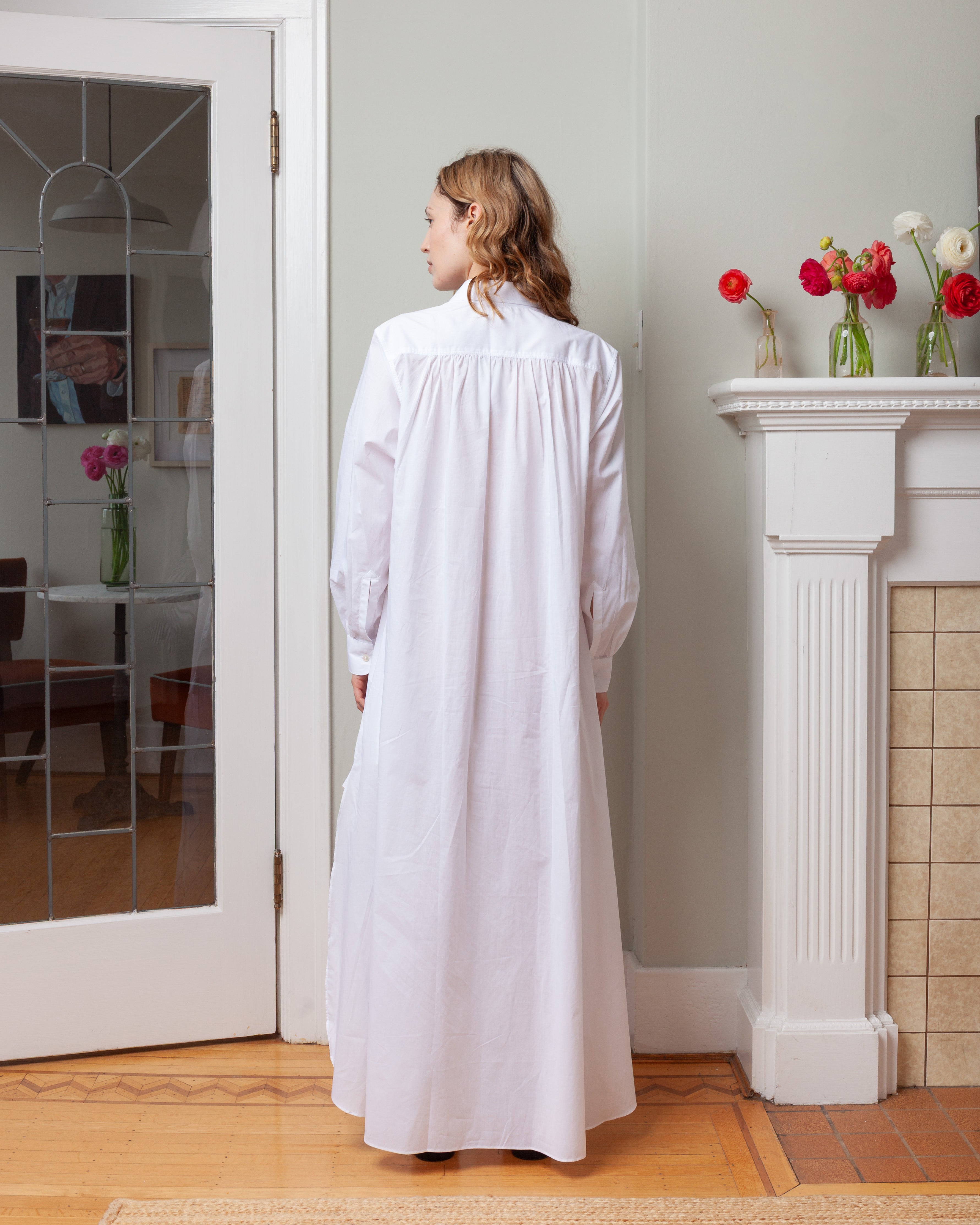 Long Ruffle Dress - White