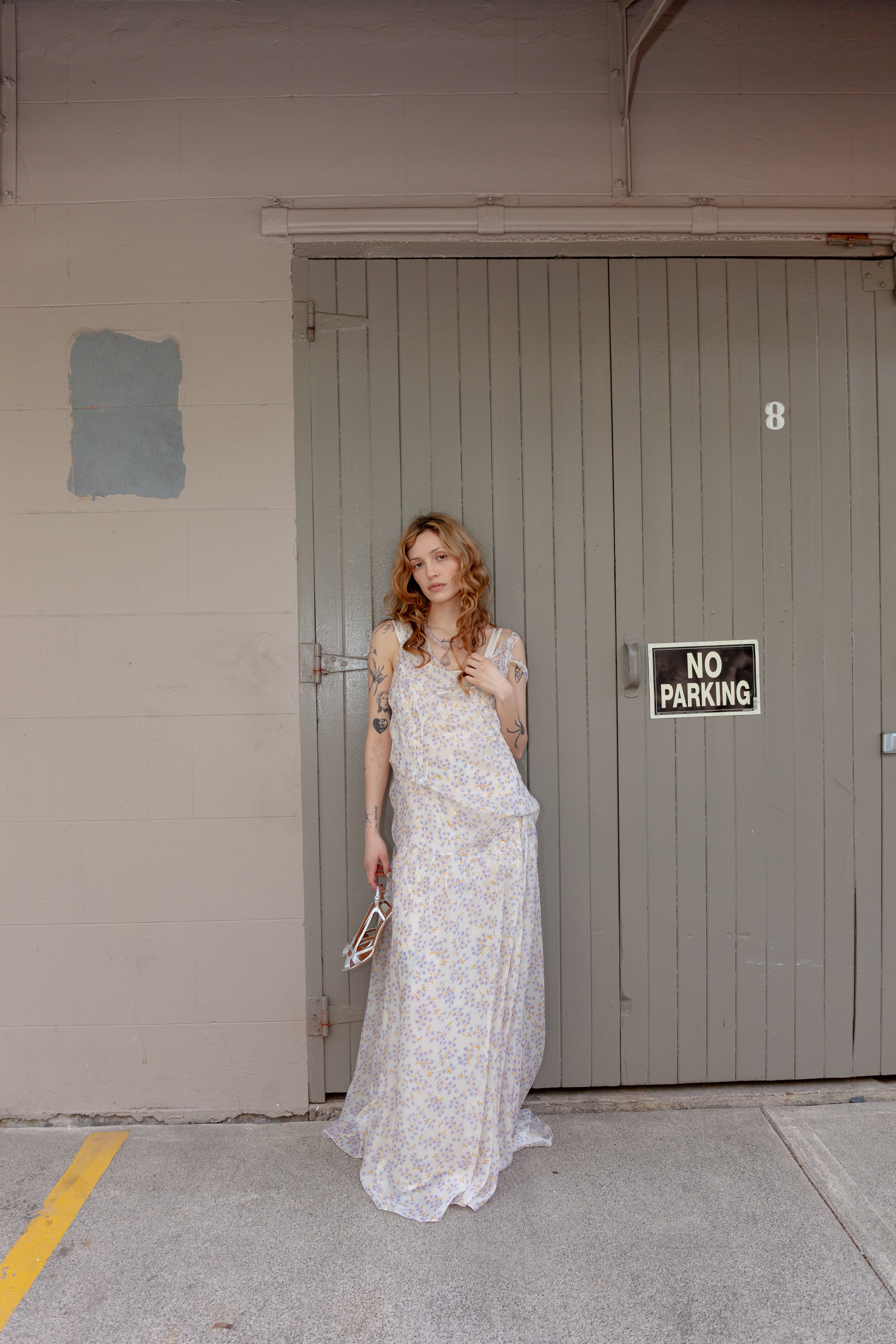 Silk Chiffon Long Dress - Mauve