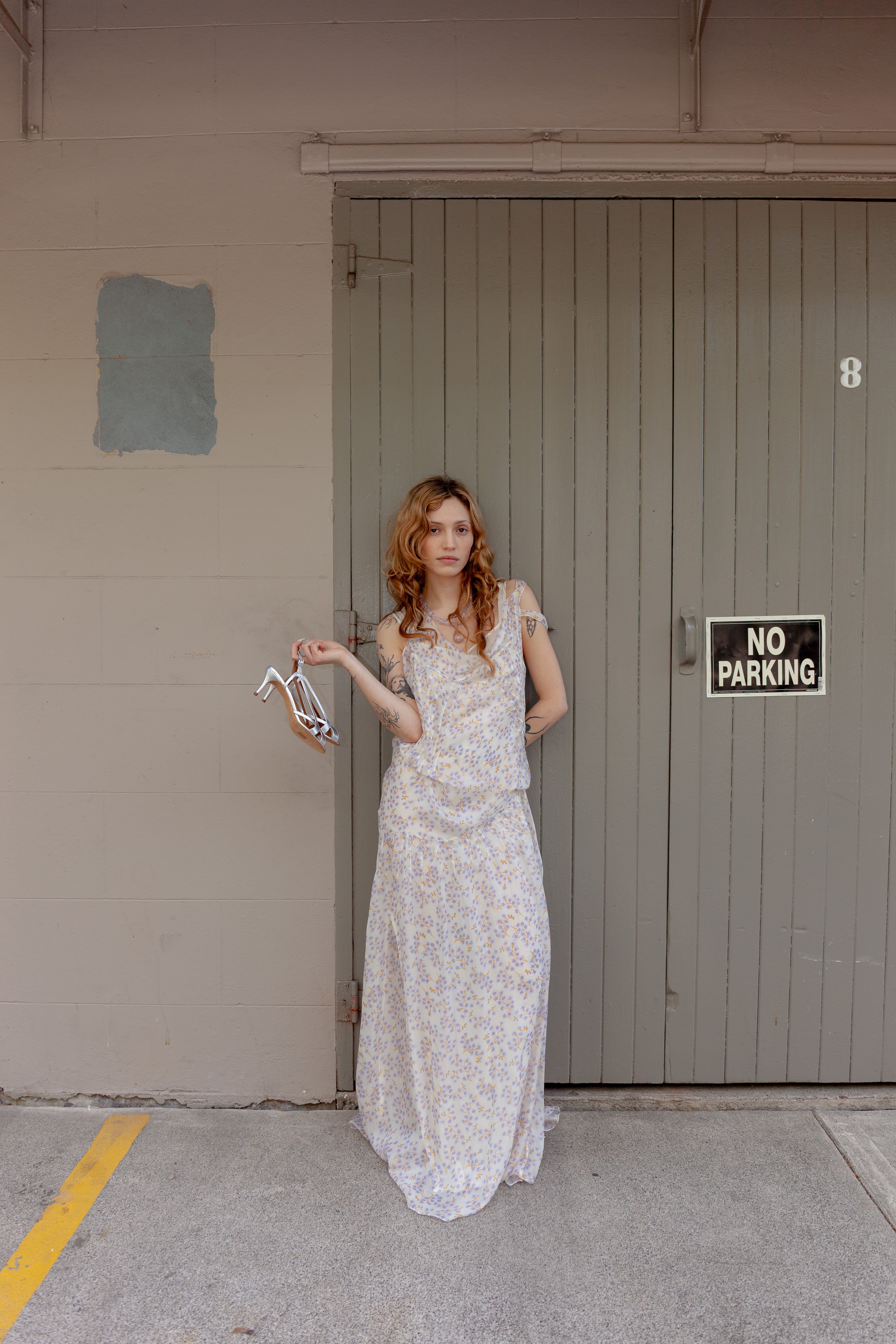 Silk Chiffon Long Dress - Mauve