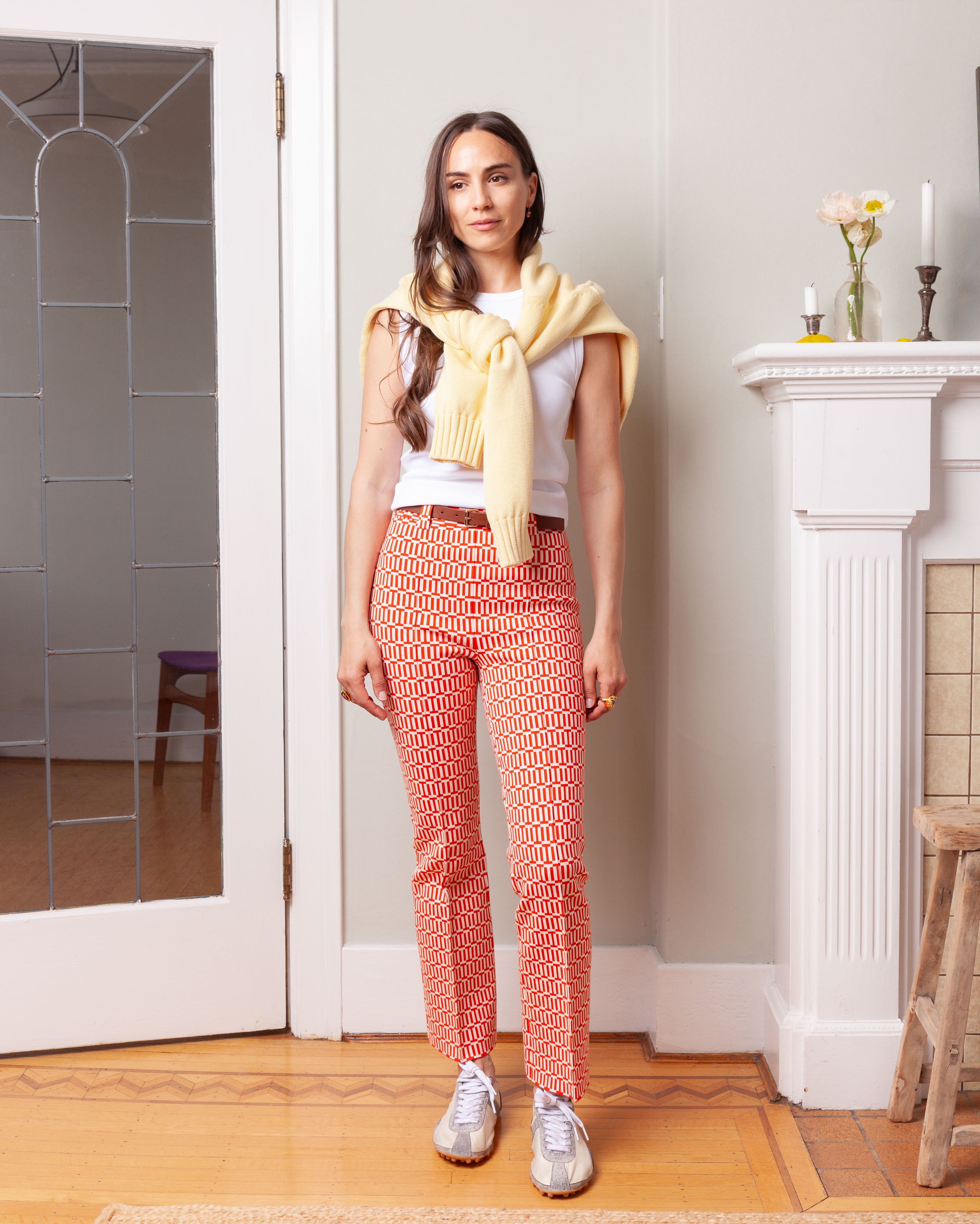 Geo Jacquard Charlie Pant - Orange Combo
