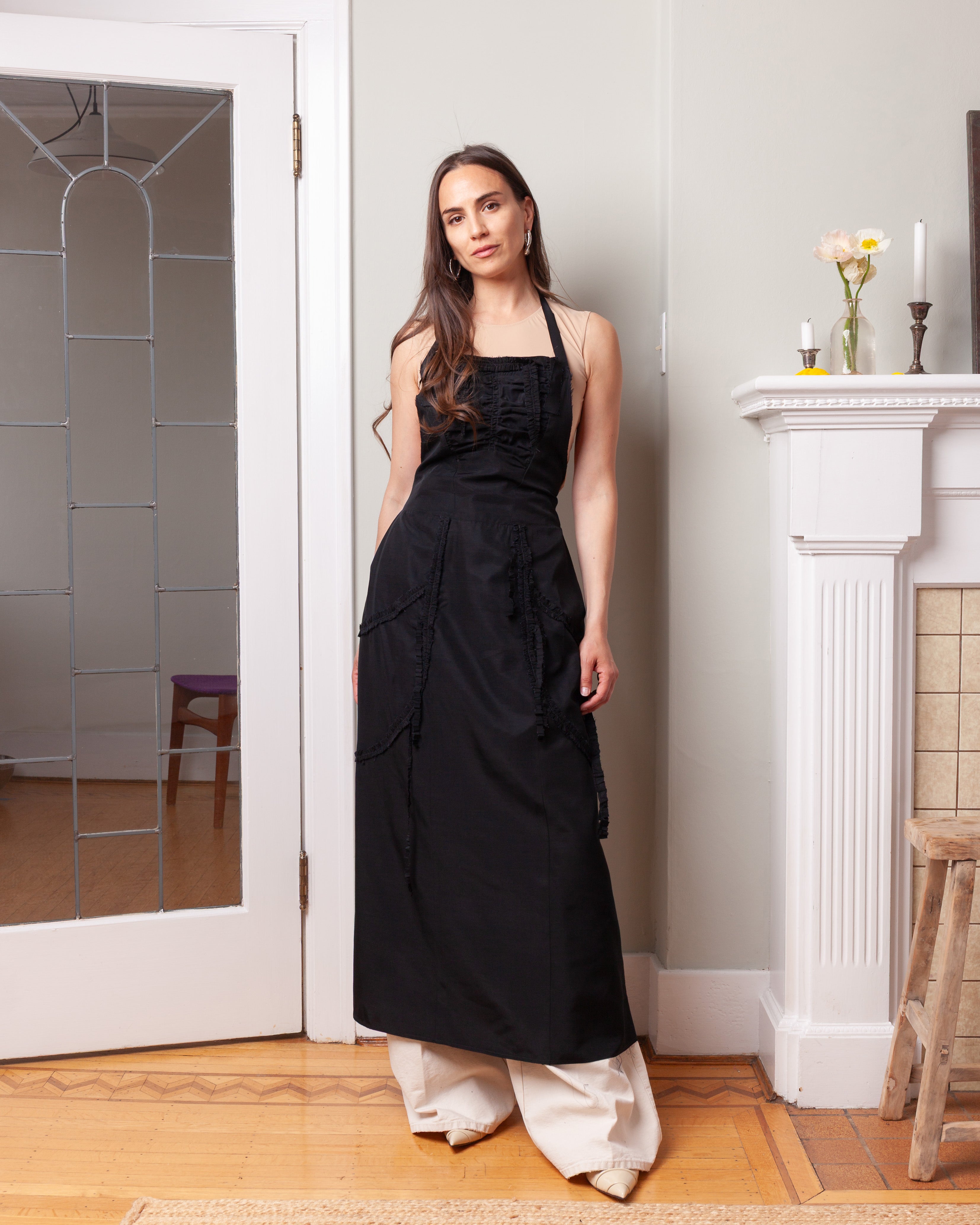 Maison Margiela-Silk Apron - Black-Tops-Boboli-Vancouver-Canada