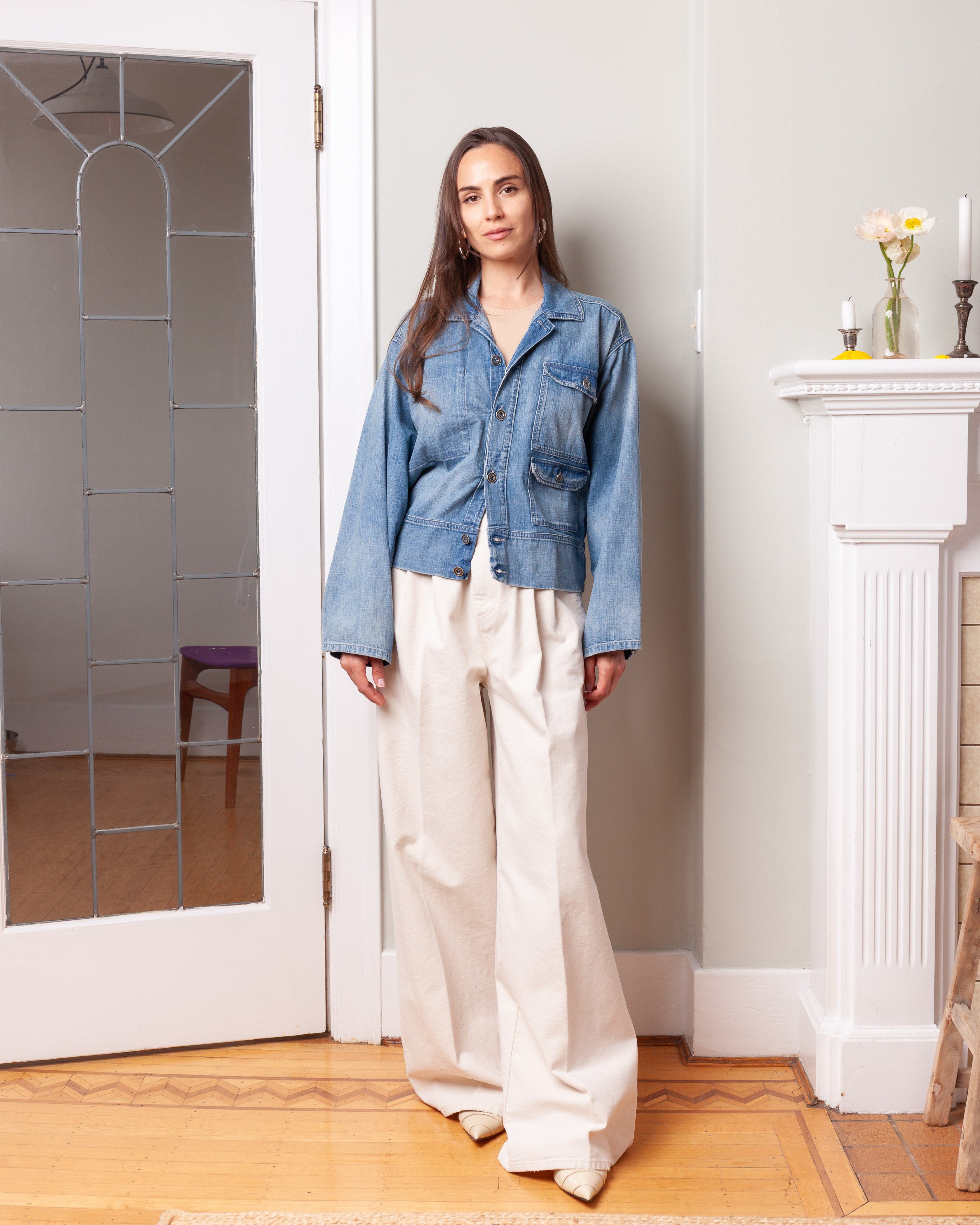 Maison Margiela-Pleated Trousers - Cream-Pants-Boboli-Vancouver-Canada