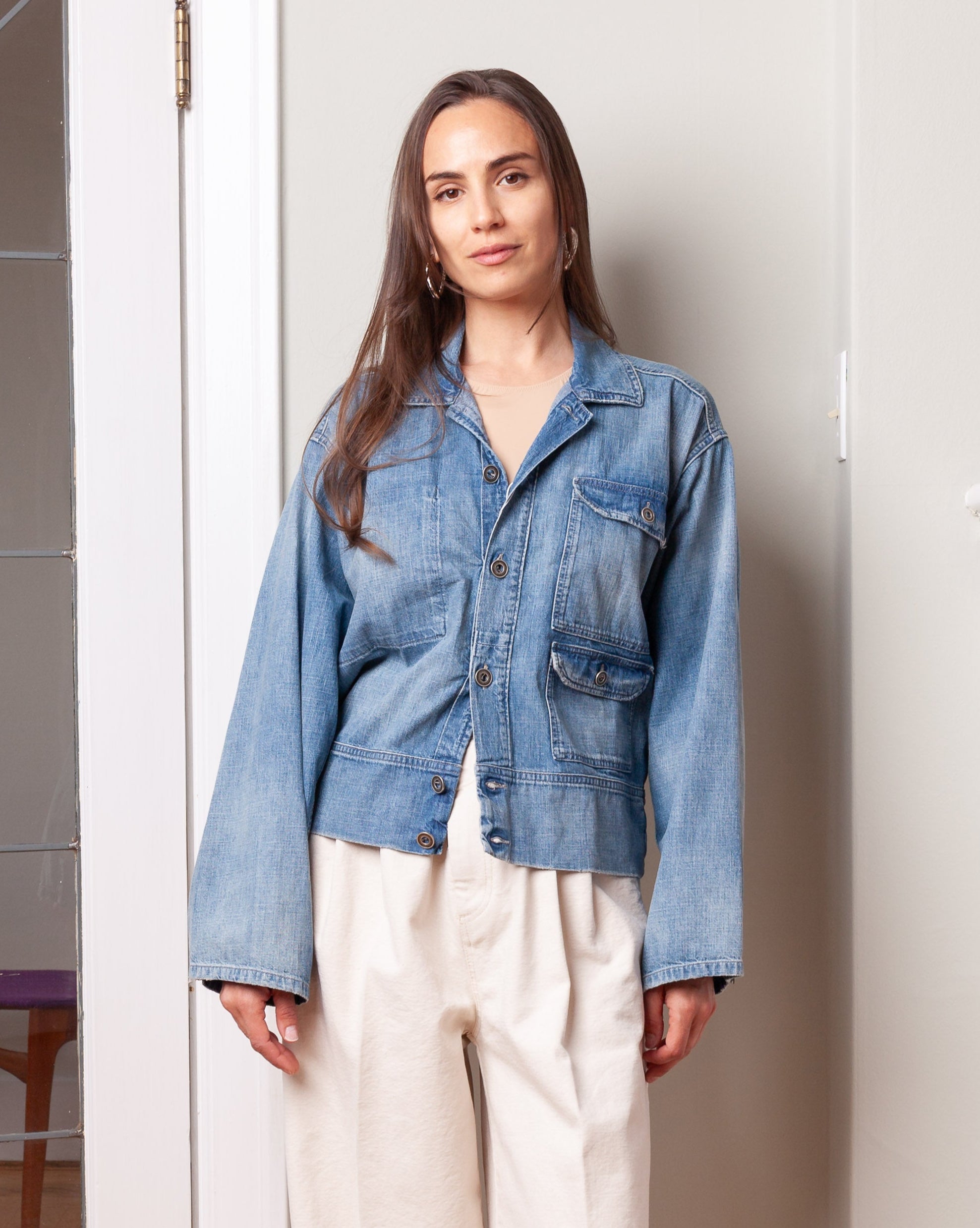 Maison Margiela-Denim Caban Jacket - Light Denim-Jackets-Boboli-Vancouver-Canada