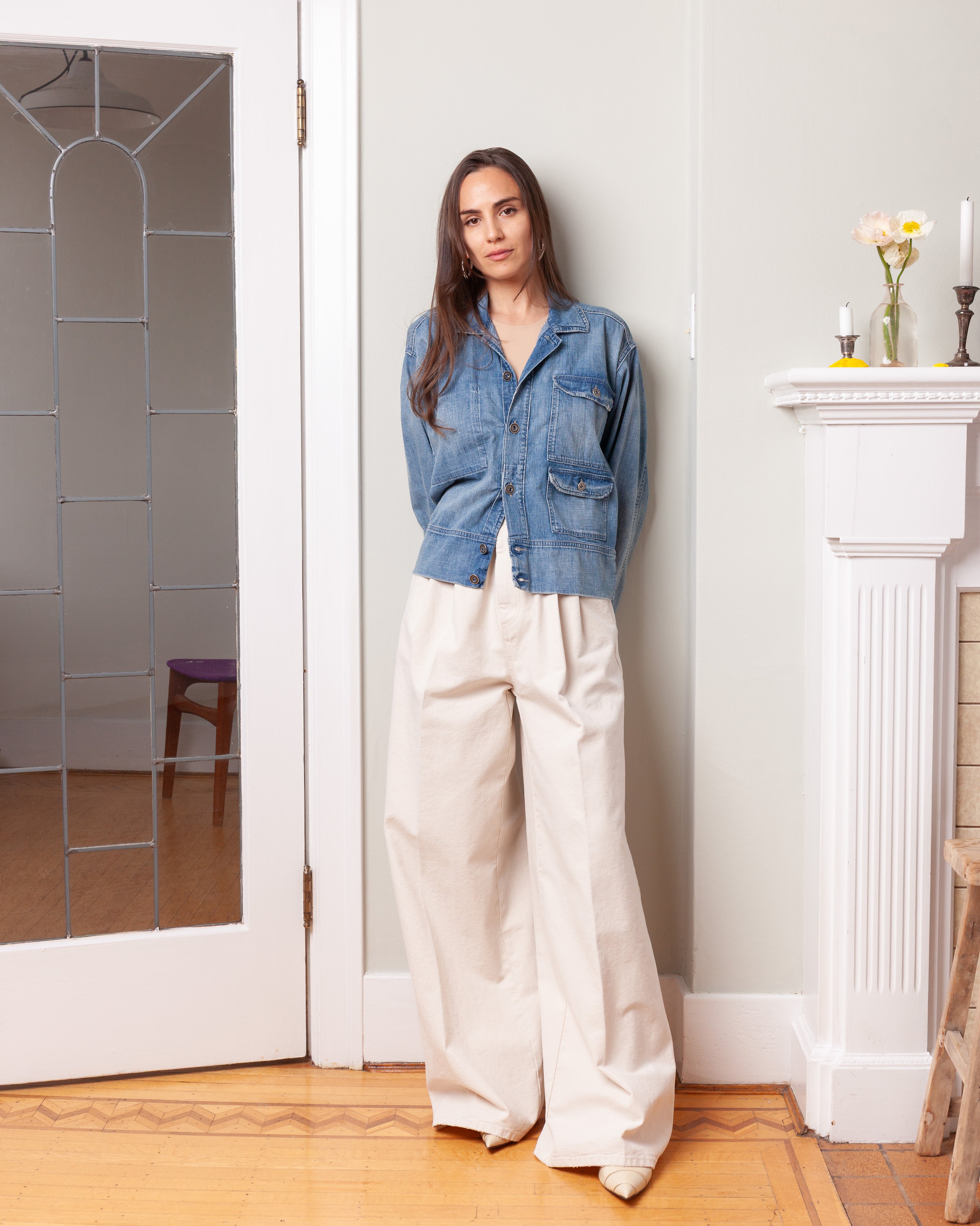 Maison Margiela-Denim Caban Jacket - Light Denim-Jackets-Boboli-Vancouver-Canada