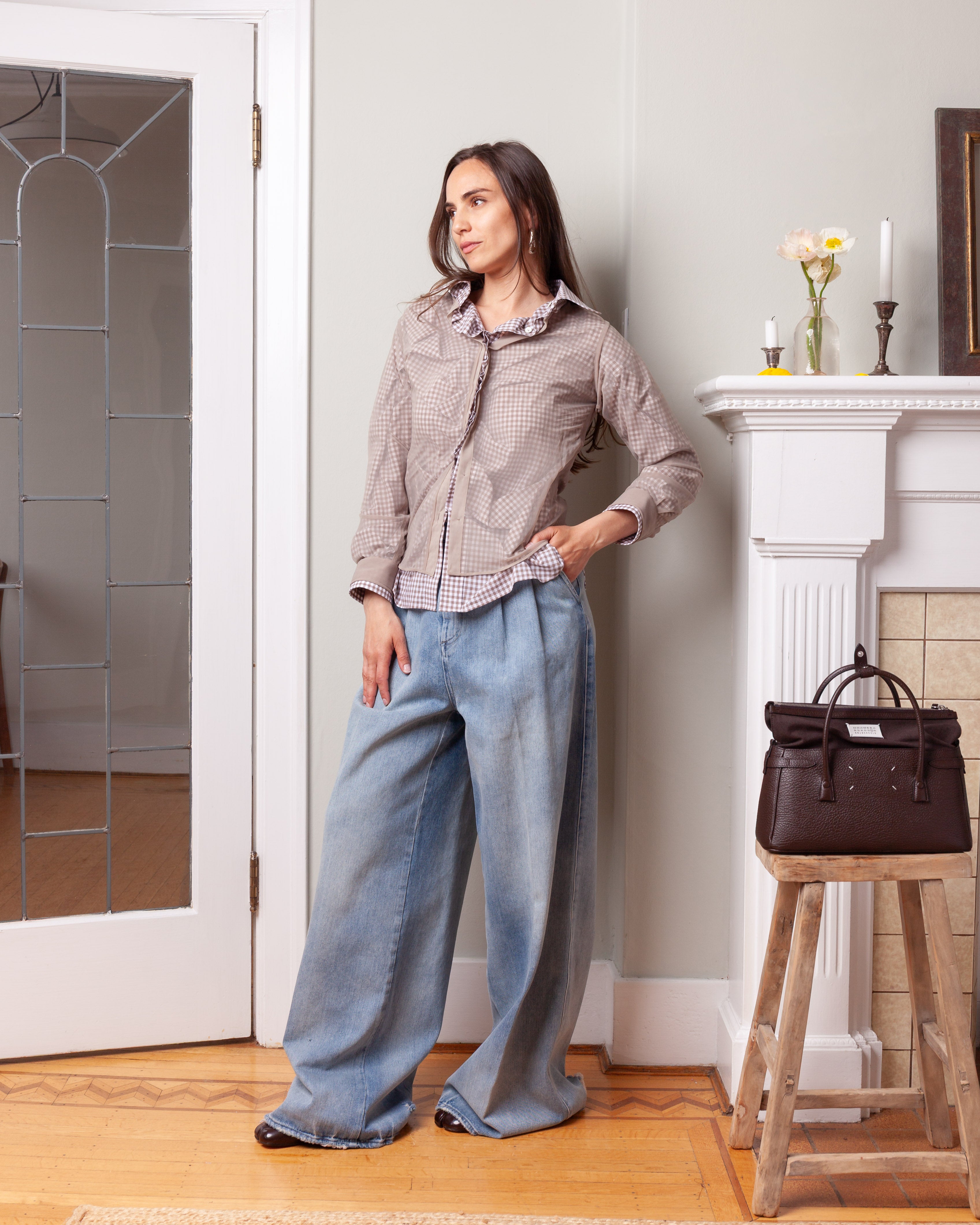 Maison Margiela-Pleat Jeans - Light Blue-Pants-Boboli-Vancouver-Canada