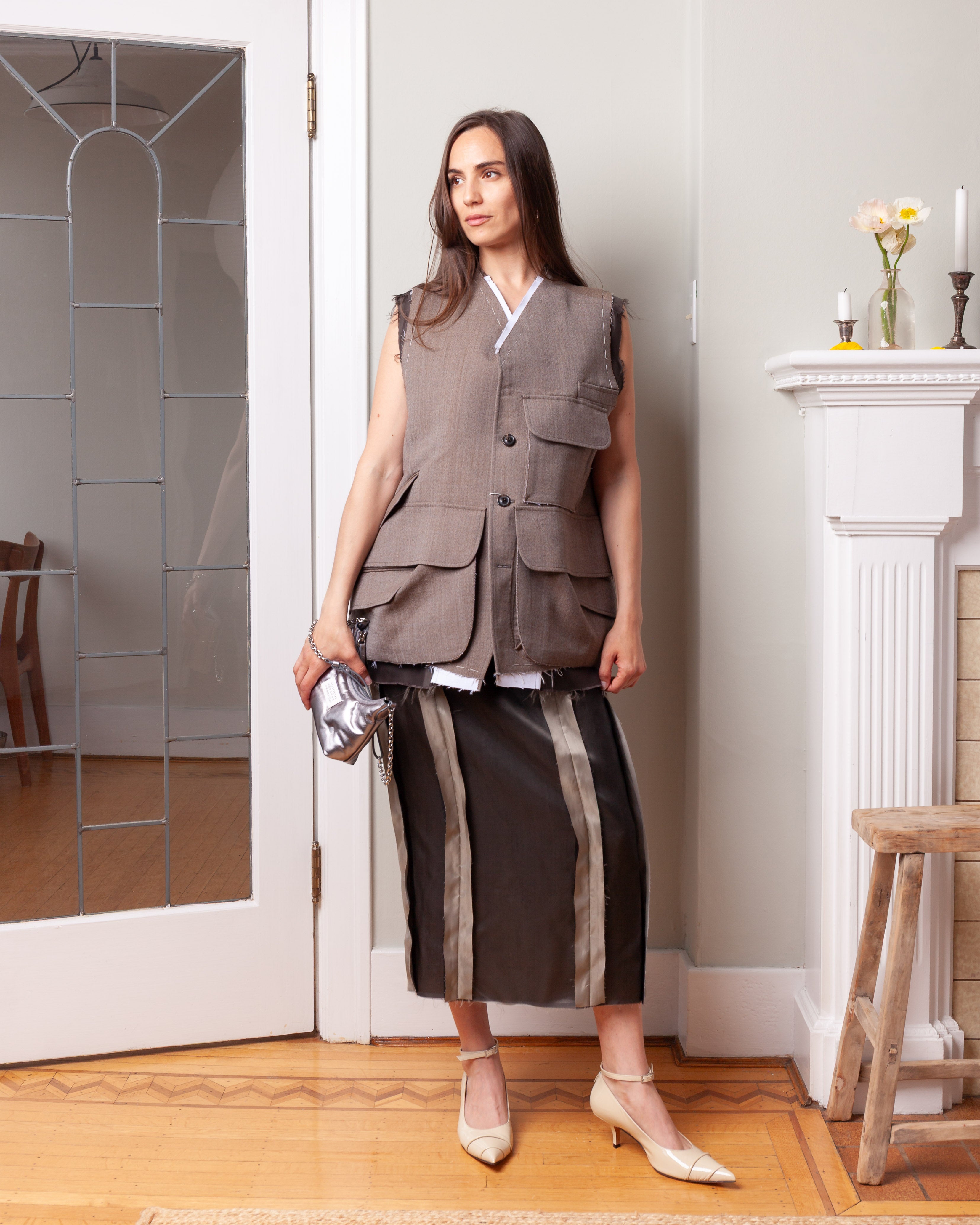 Maison Margiela-Sleeveless Wool Jacket - Olive-Jackets-Boboli-Vancouver-Canada