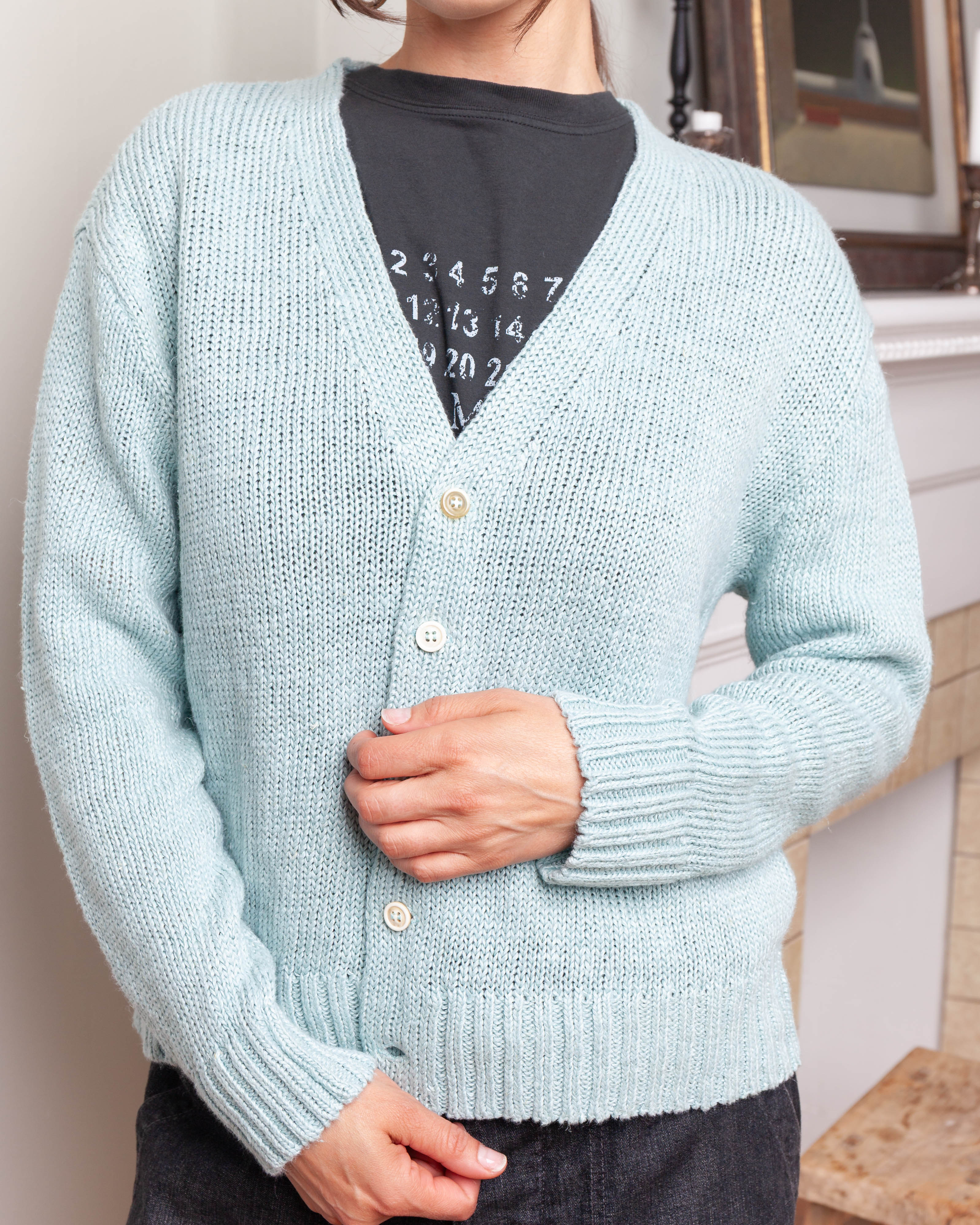 Maison Margiela-Gardening Hemp Knit Cardigan - Light Blue-Cardigans-Boboli-Vancouver-Canada
