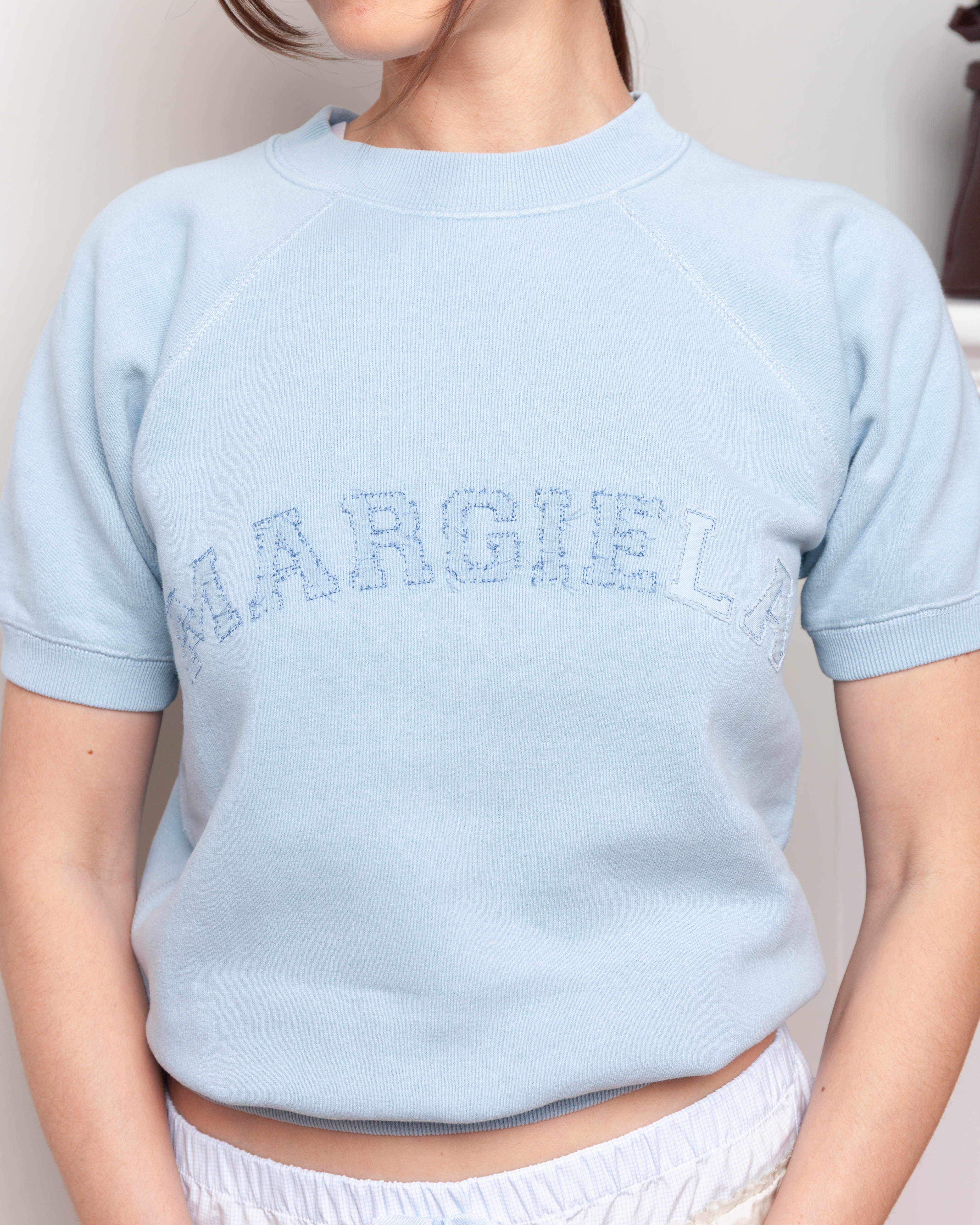 Maison Margiela-Short Sleeve Sweatshirt - Baby Blue-Sweaters-Boboli-Vancouver-Canada