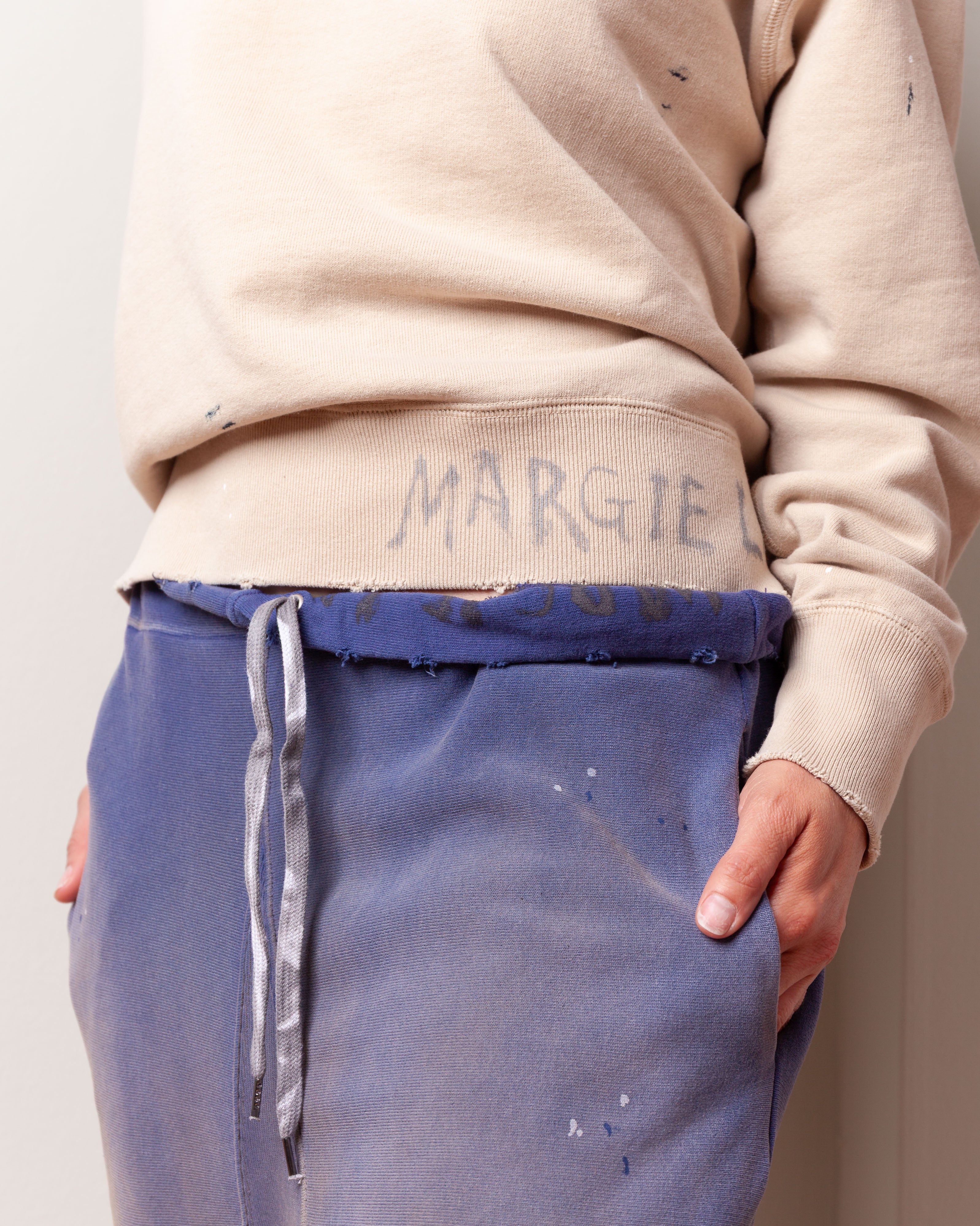 Maison Margiela-Distressed Trousers - Blue-Pants-Boboli-Vancouver-Canada