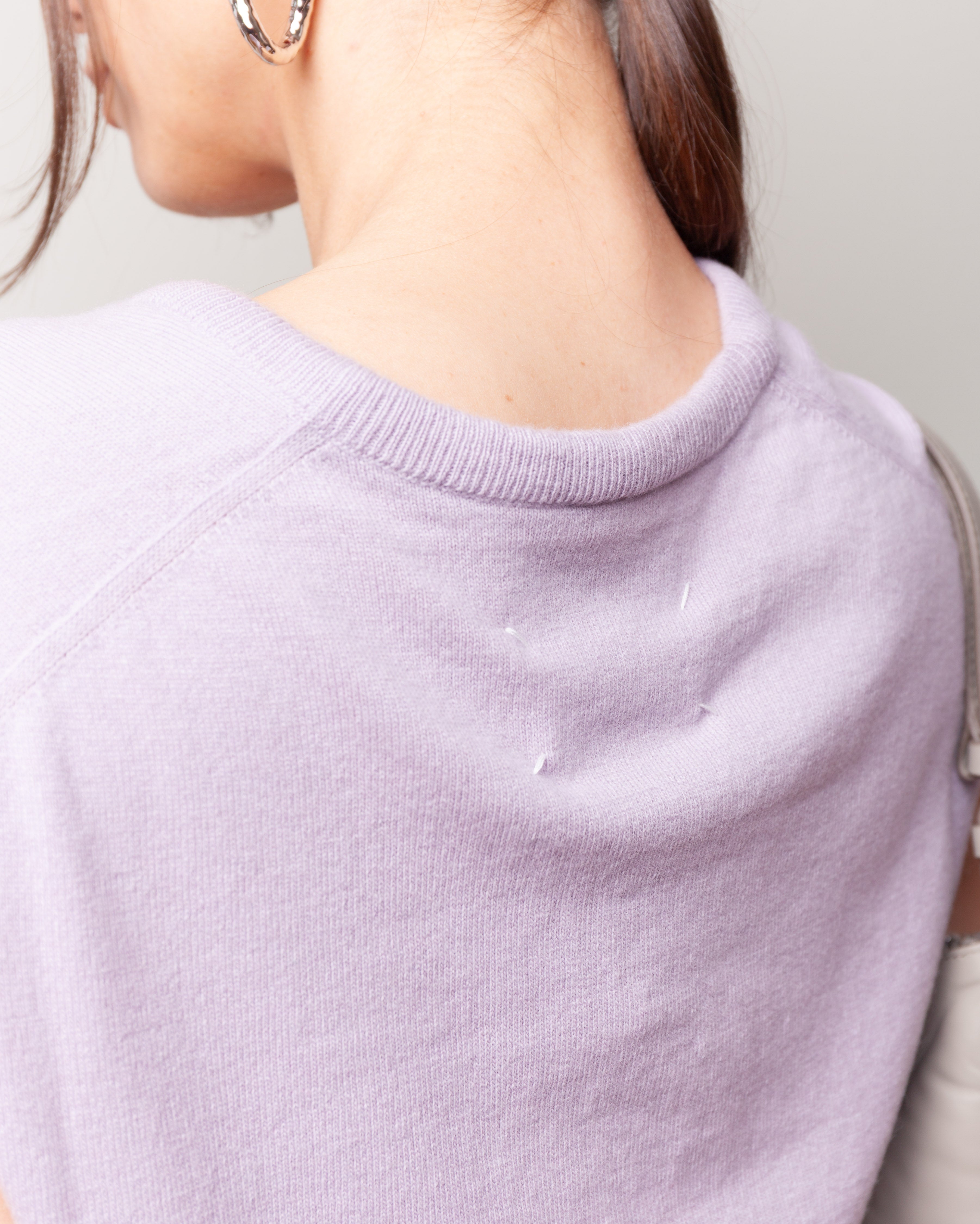 Maison Margiela-Wool V-Neck Gilet - Lilac-Tops-Boboli-Vancouver-Canada