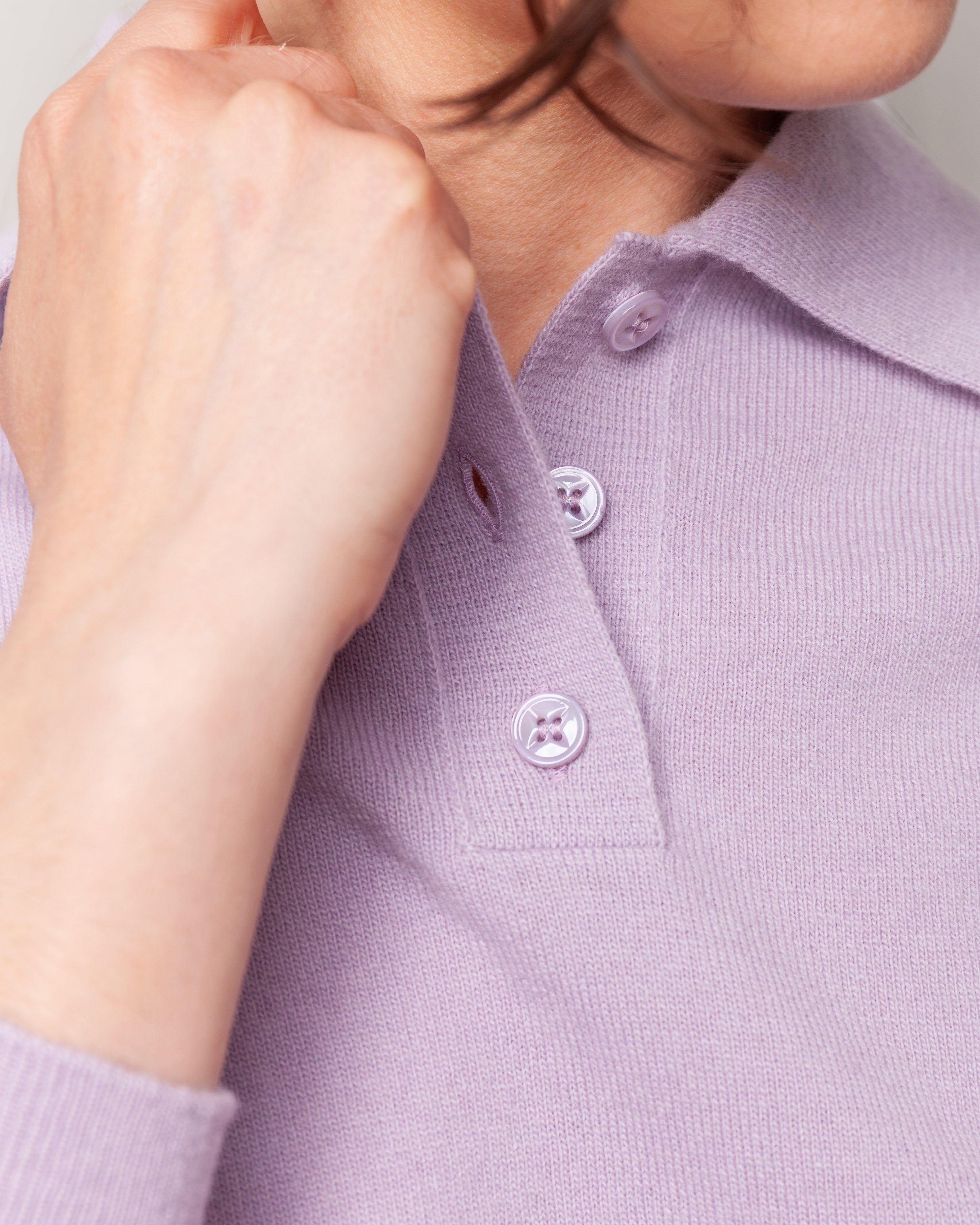Maison Margiela-L.S. Polo Shirt - Lilac-Shirts-Boboli-Vancouver-Canada
