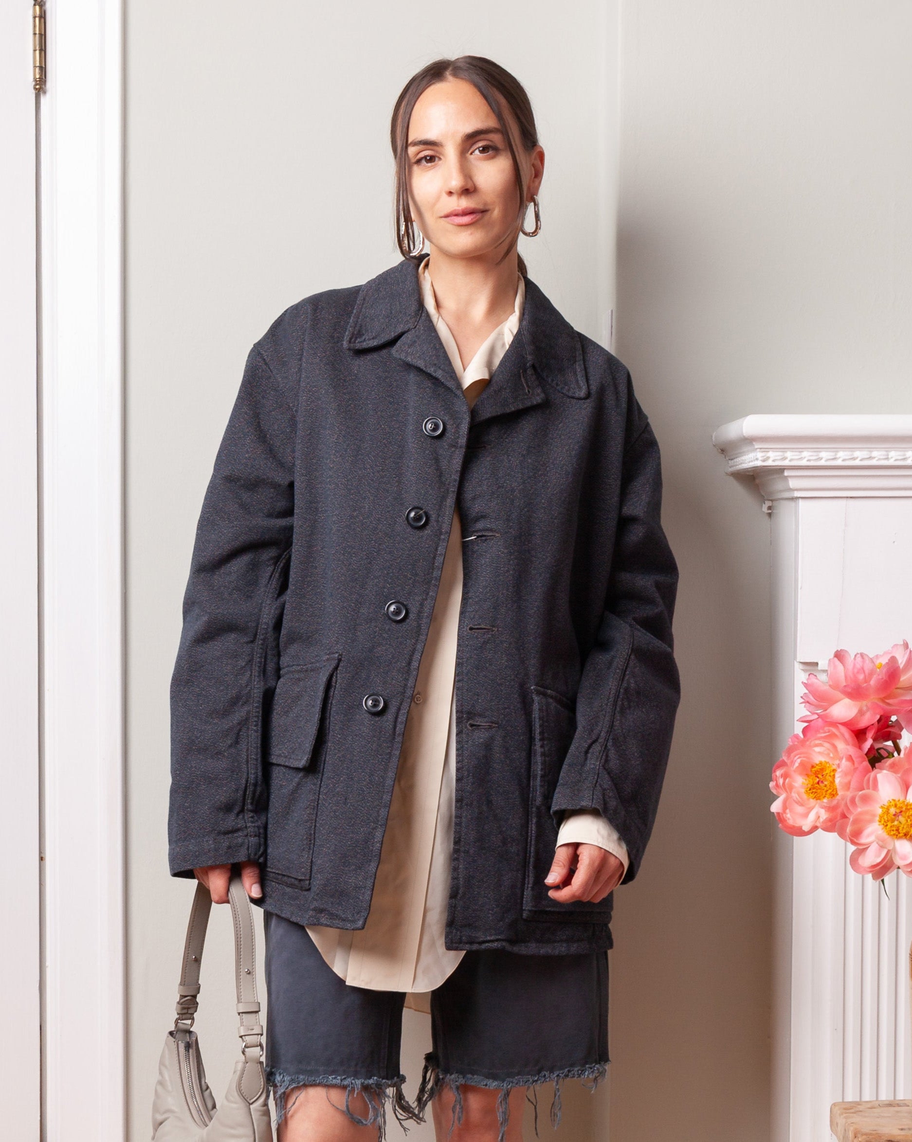 Maison Margiela-Cotton Caban Jacket - Dark Grey-Jackets-Boboli-Vancouver-Canada