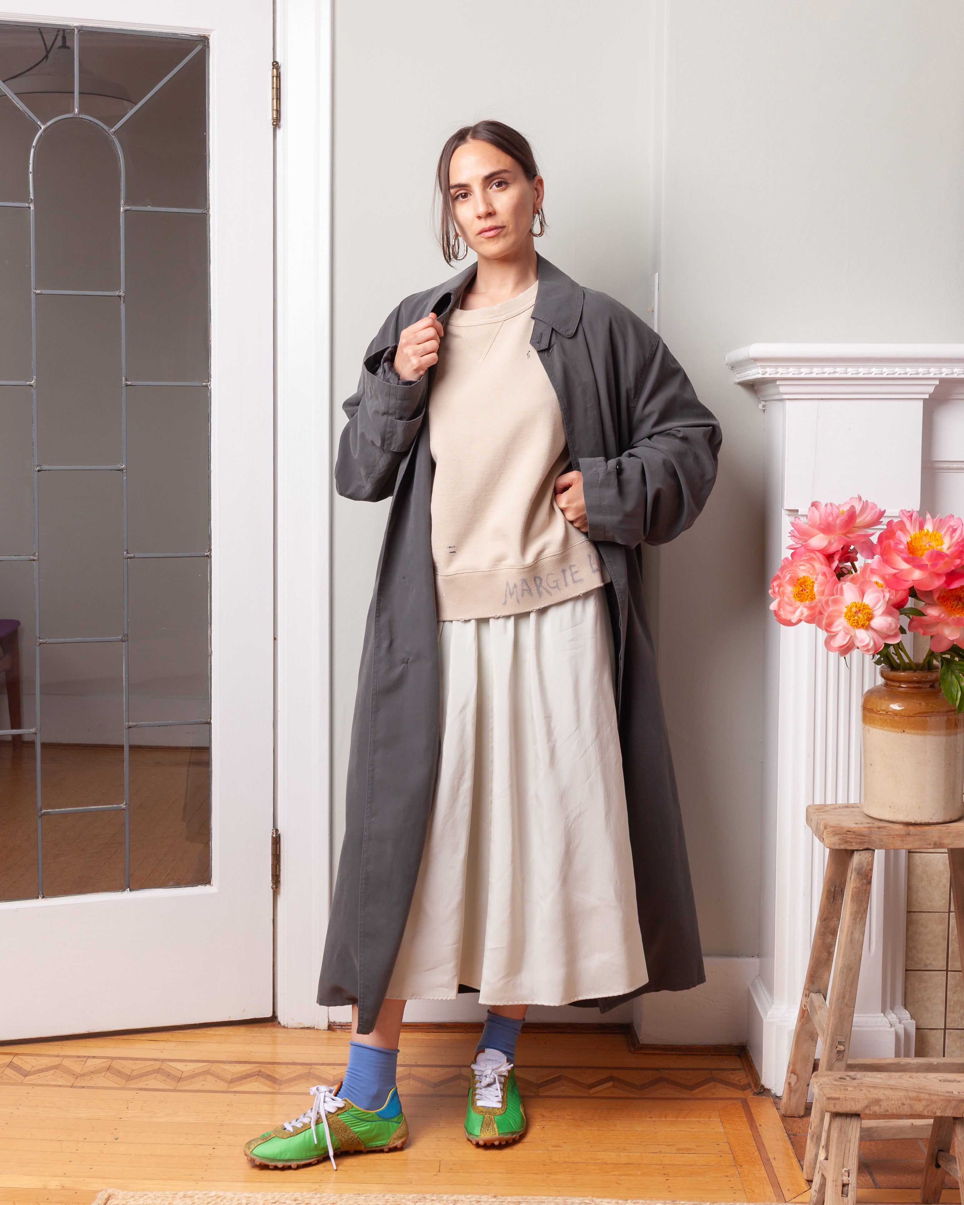 Maison Margiela-Peached Trench Coat - Dark Grey-Coats-Boboli-Vancouver-Canada