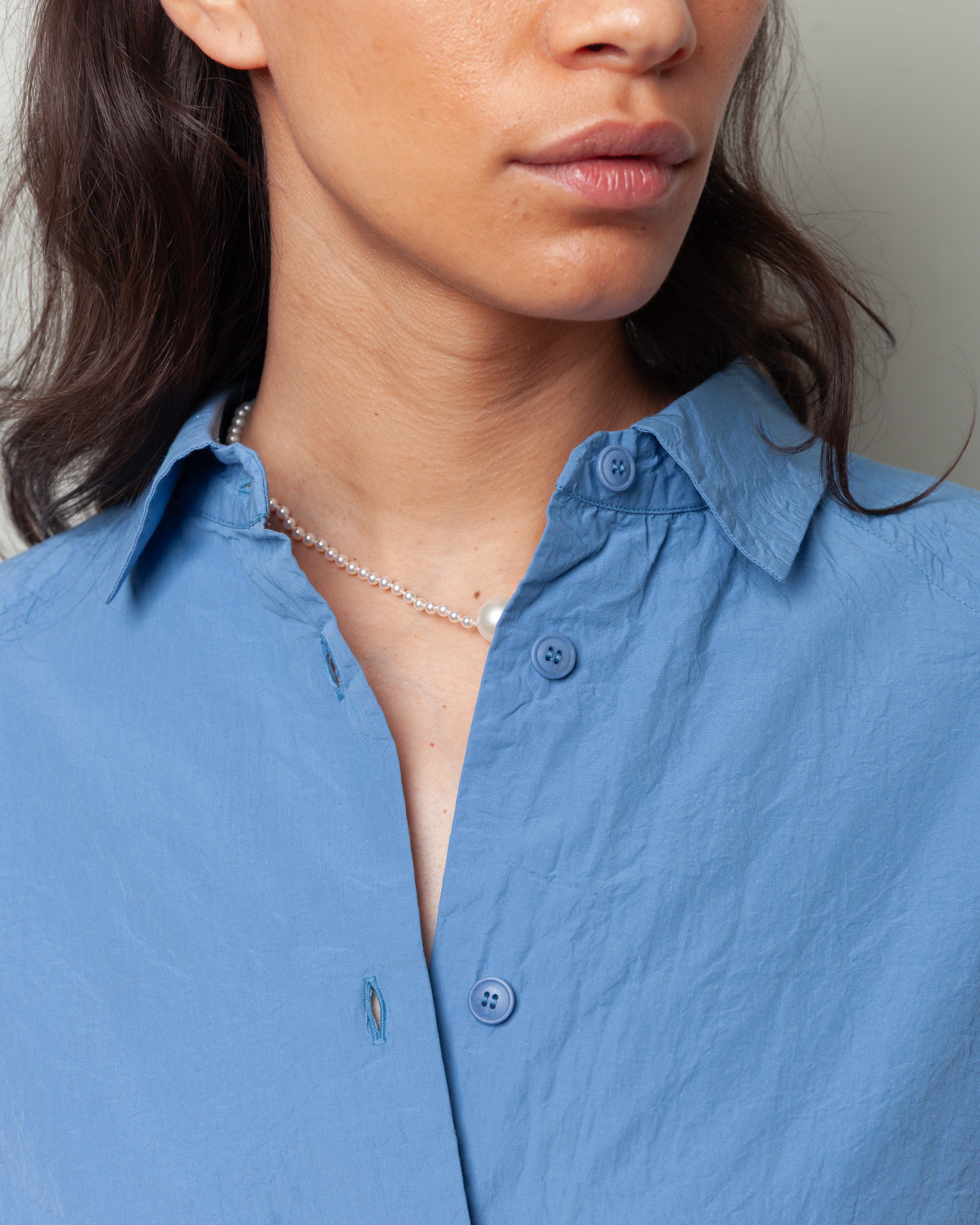 CASEY CASEY/Shirt blue シャツ　ブルー Casey Casey | Drays Travail Shirt - Chalk Poplin | Boboli