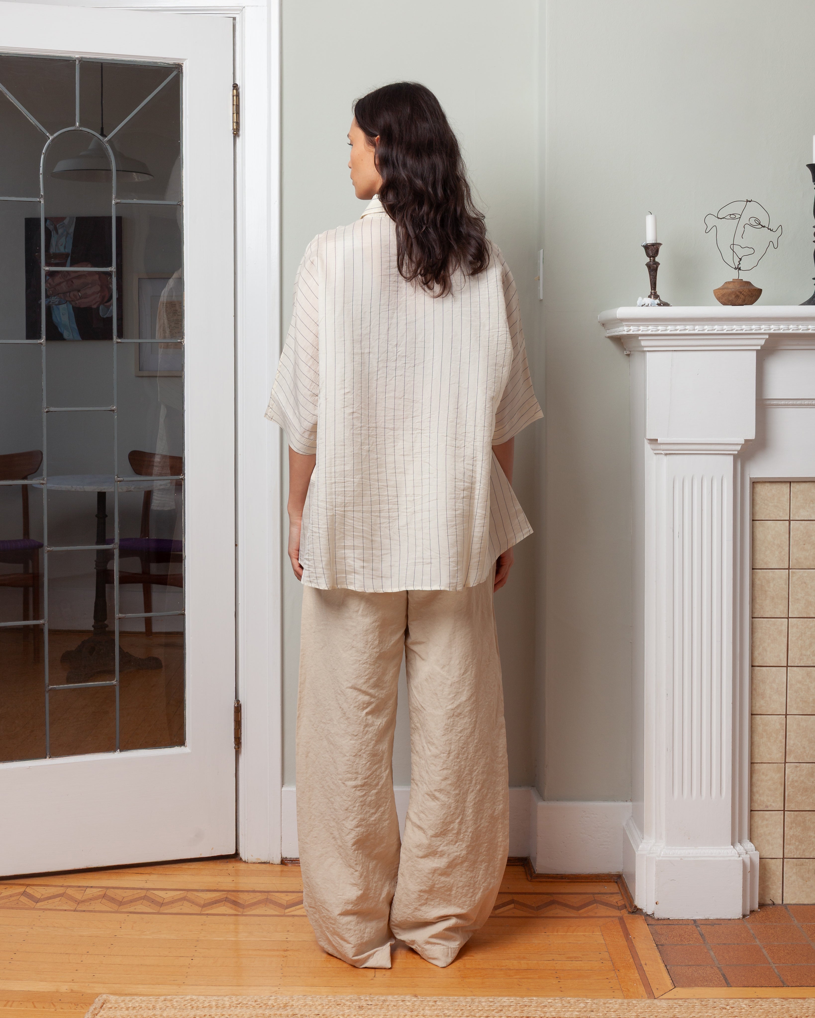 Casey Casey-Waga S.S. Shirt - Taffeta Silk - Stripe-Shirts-Boboli-Vancouver-Canada