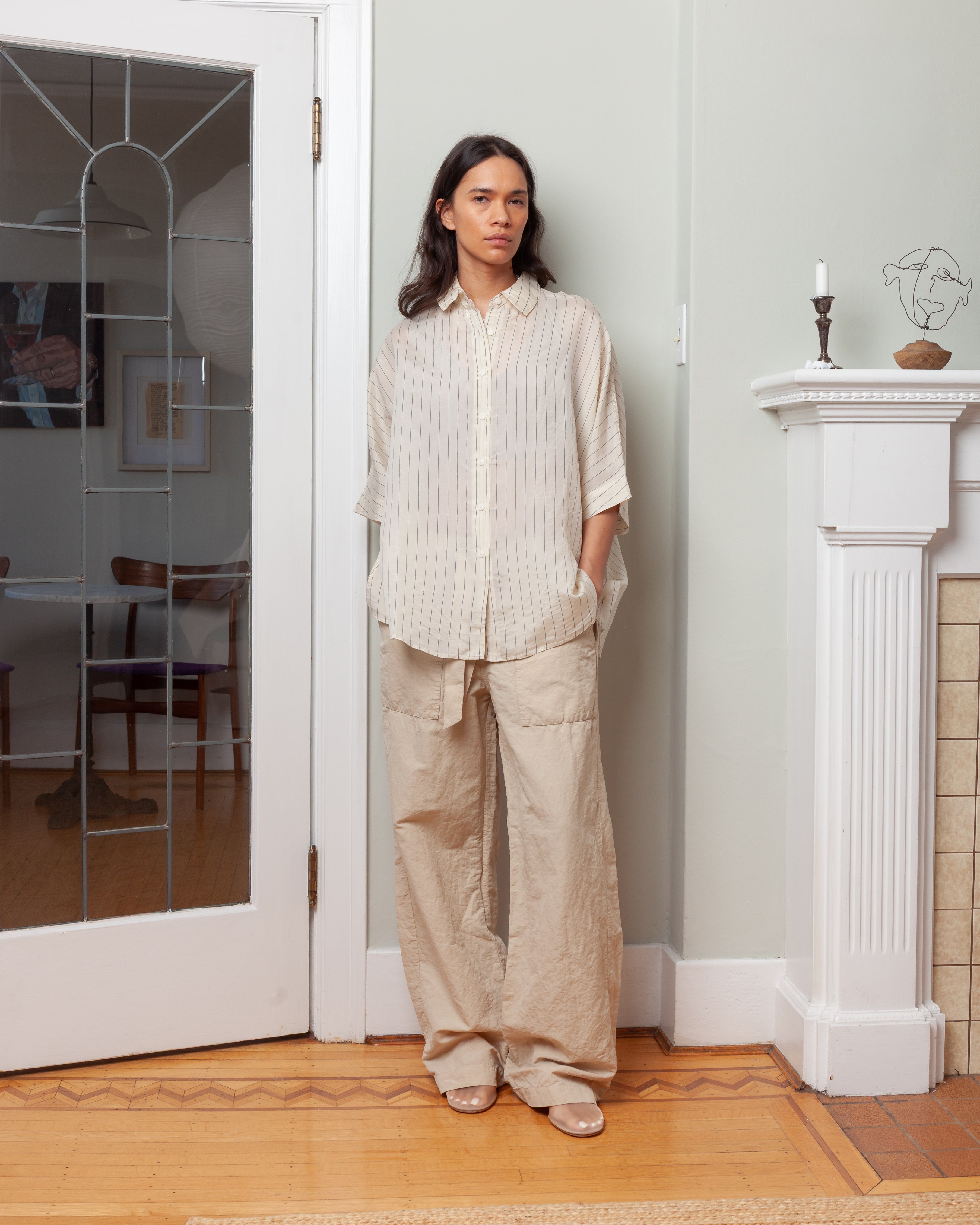 Casey Casey-Waga S.S. Shirt - Taffeta Silk - Stripe-Shirts-Boboli-Vancouver-Canada